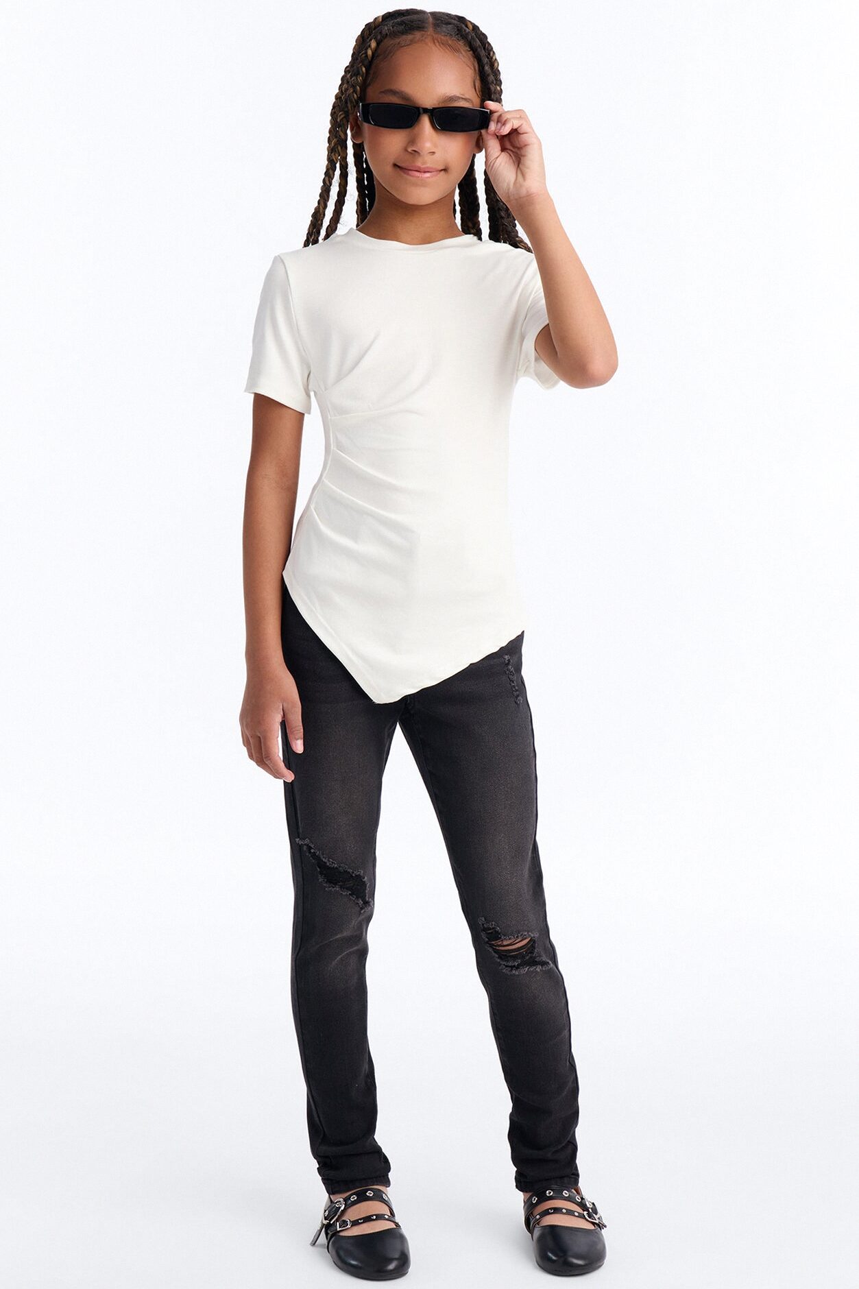 Mini High Drive Ripped Skinny Jeans - Black Wash