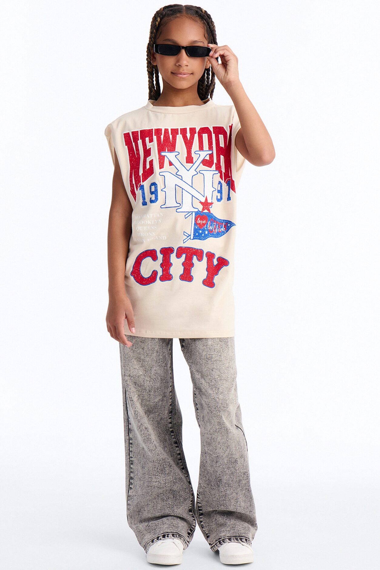Mini New York City Tee - Cream