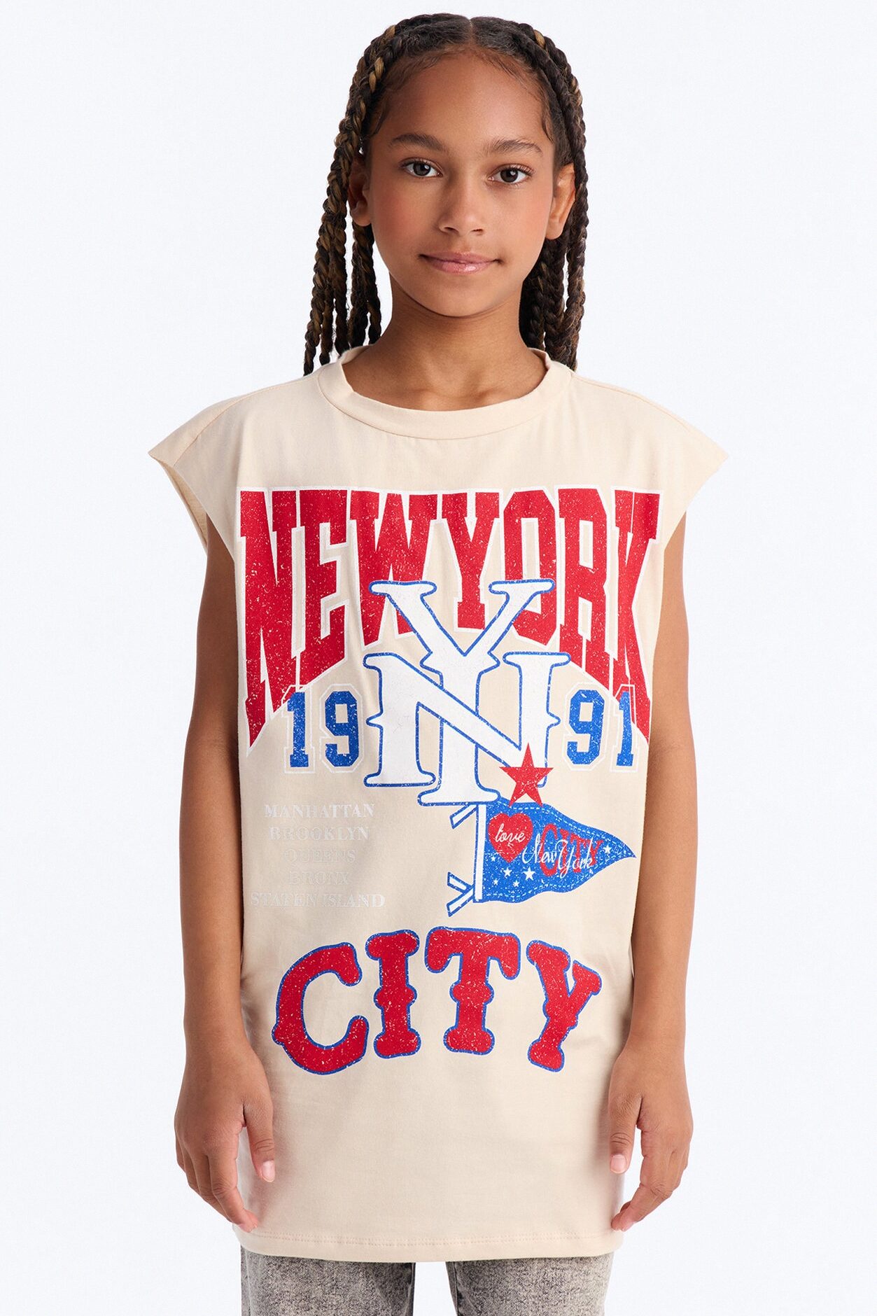 Mini New York City Tee - Cream