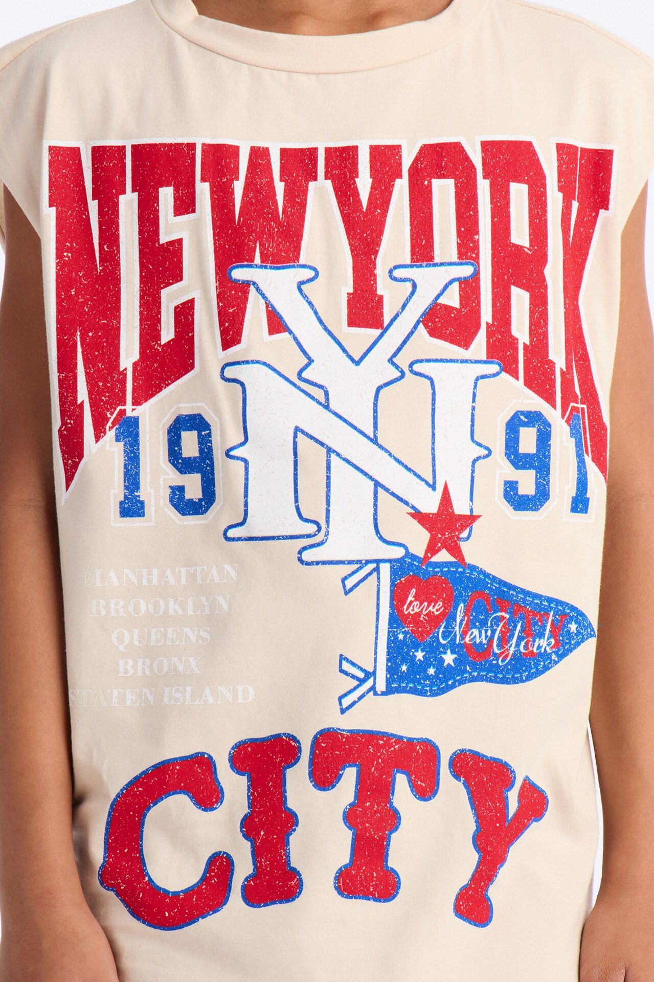 Mini New York City Tee - Cream