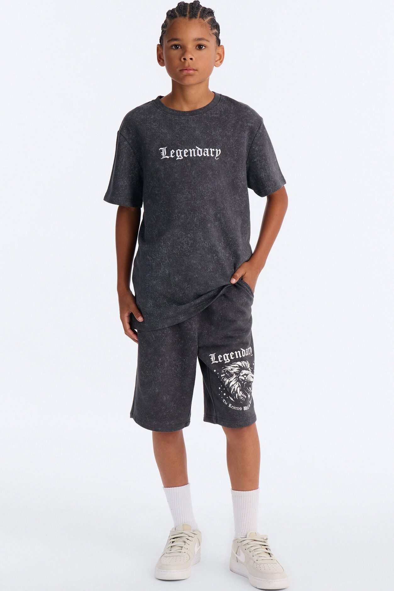 Mini Legendary Mineral Wash Short Set - Charcoal