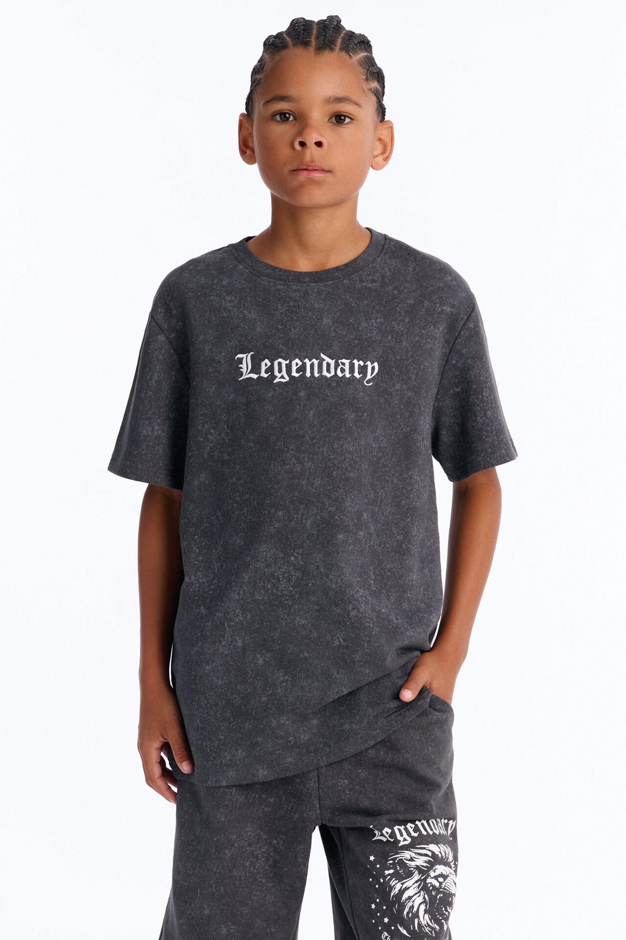 Mini Legendary Mineral Wash Short Set - Charcoal