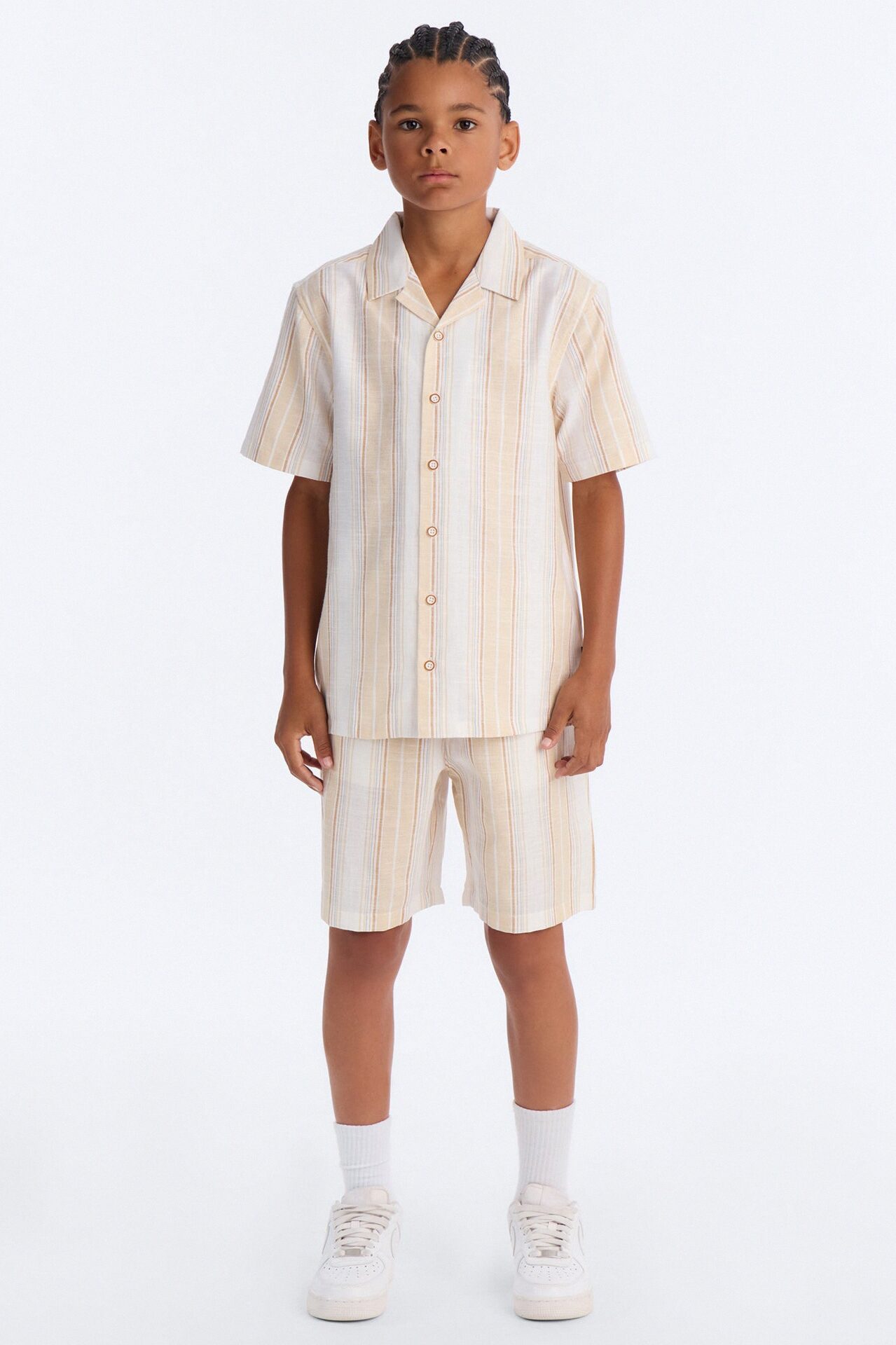 Mini Taking My Time Short Set - Khaki/combo