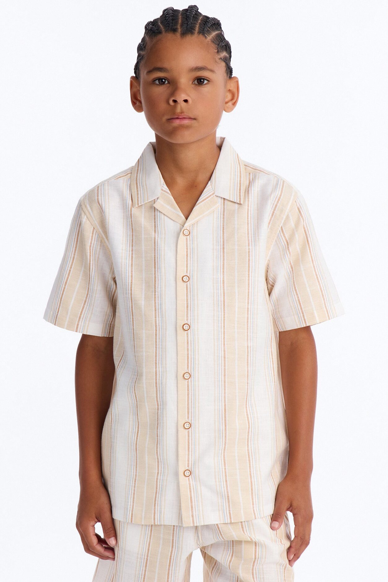 Mini Taking My Time Short Set - Khaki/combo