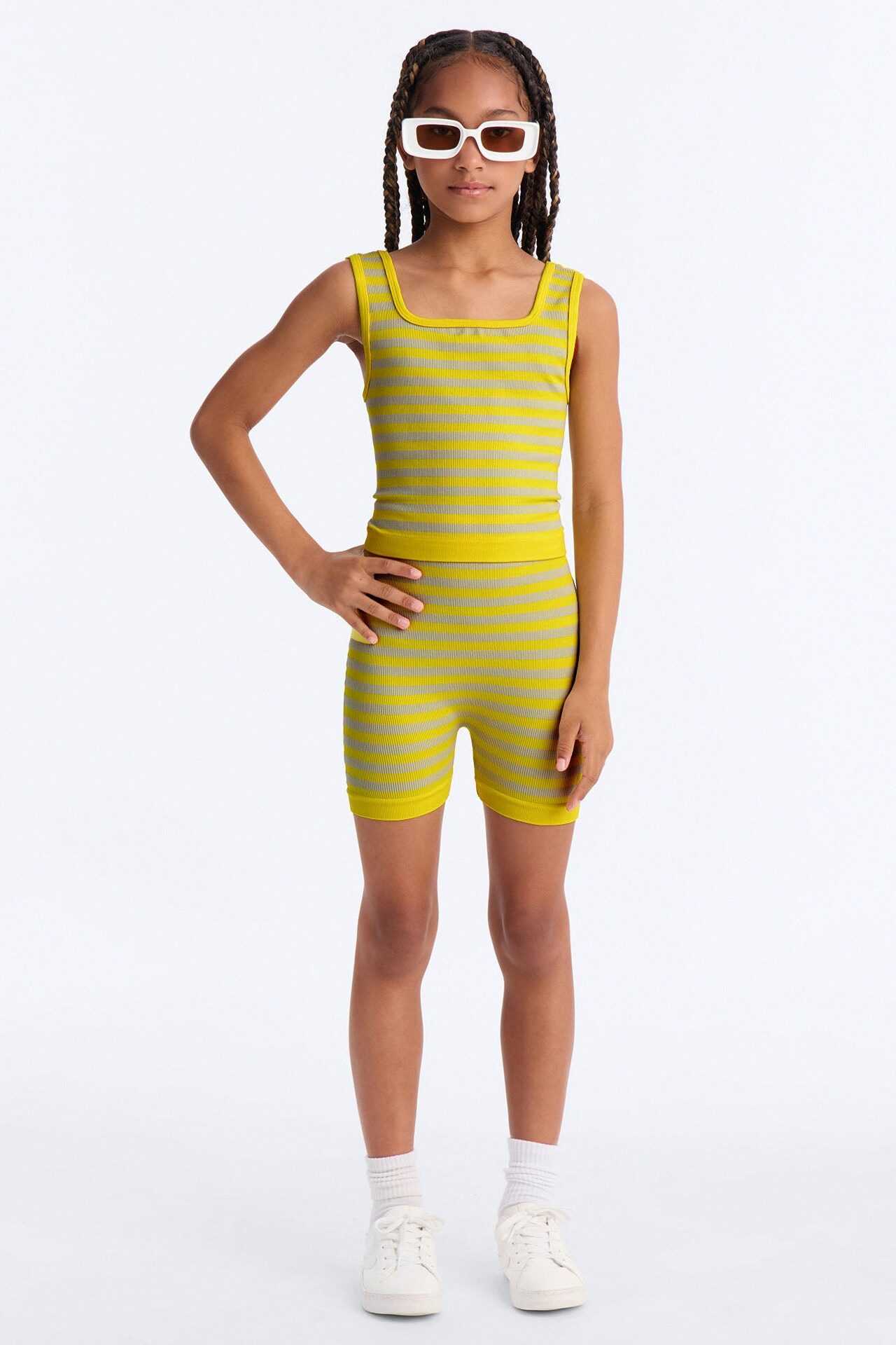 Mini I'm So Happy Short Set - Yellow/combo
