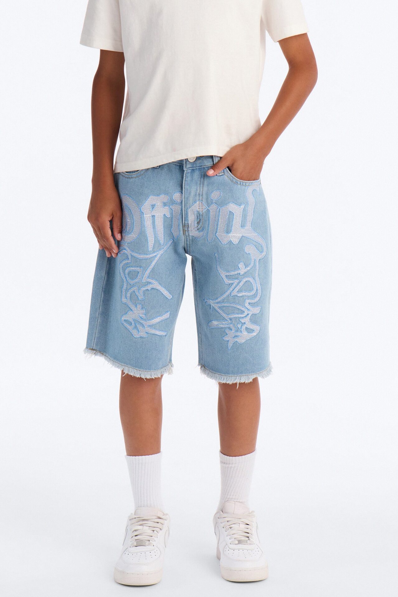 Mini So Official Denim Shorts - Light Blue