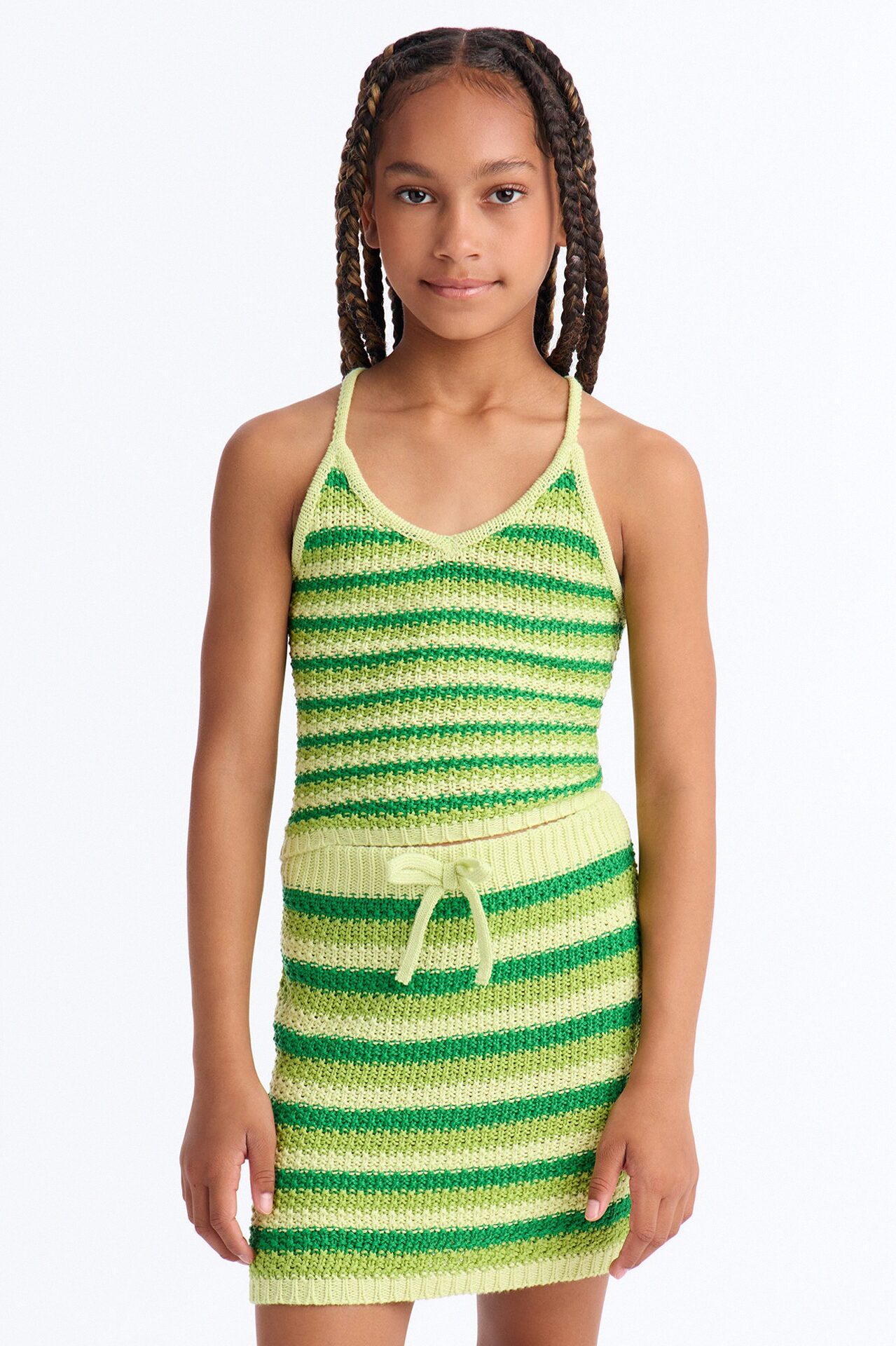Mini Mariyah Crochet Mini Skirt Set - Lime