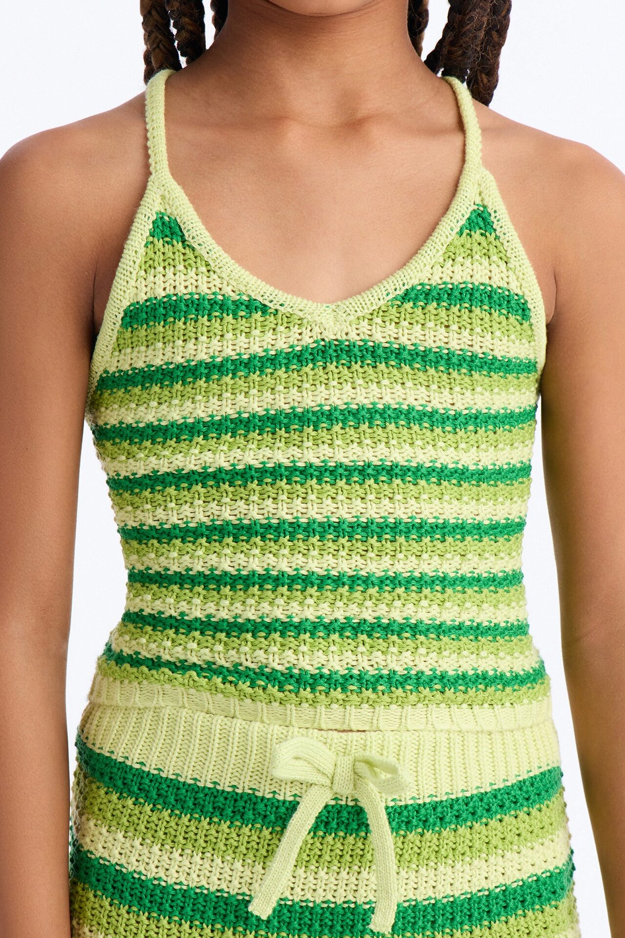 Mini Mariyah Crochet Mini Skirt Set - Lime