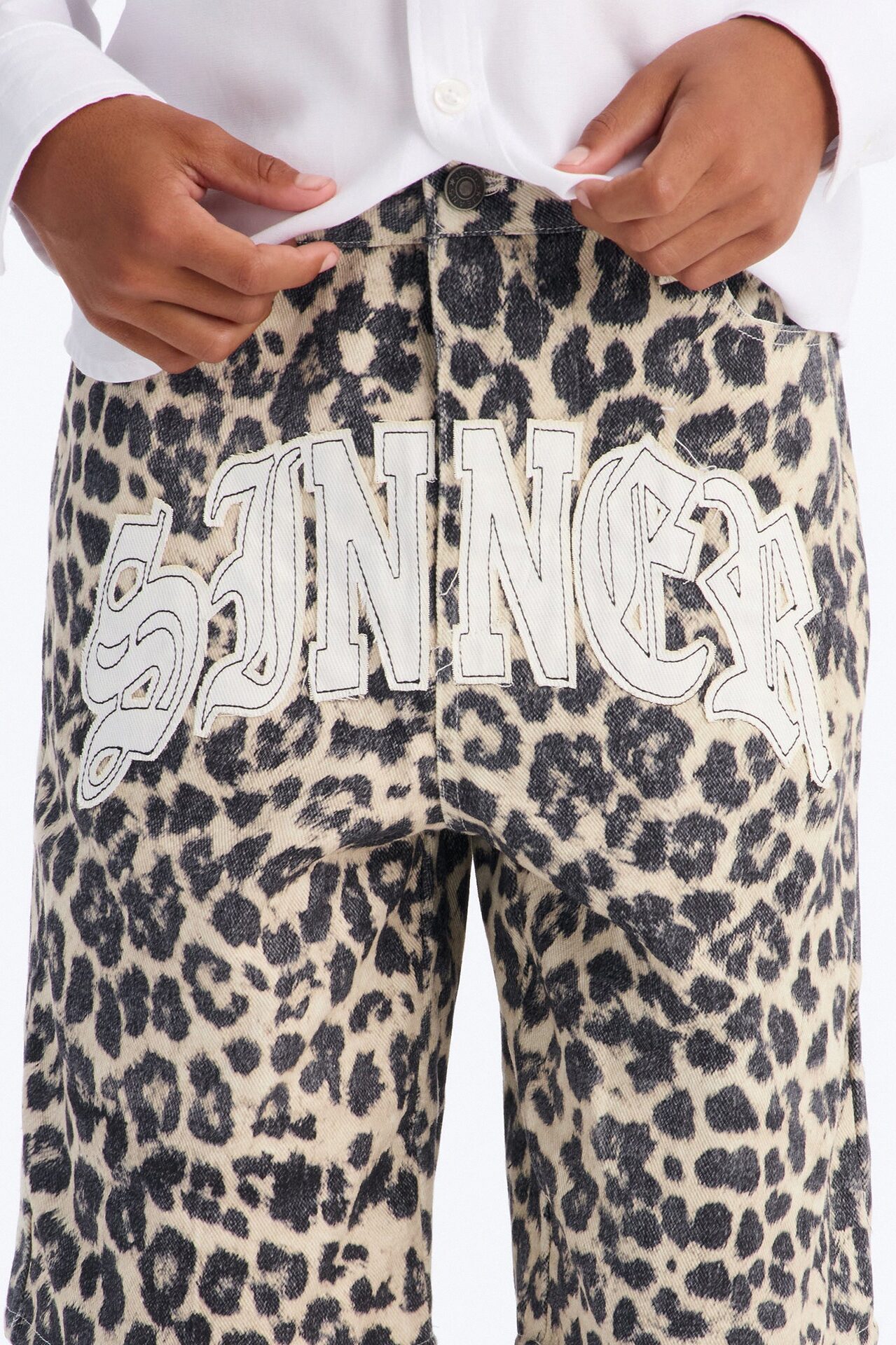 Mini Baggy Sinner Leopard Denim Short - Brown/combo