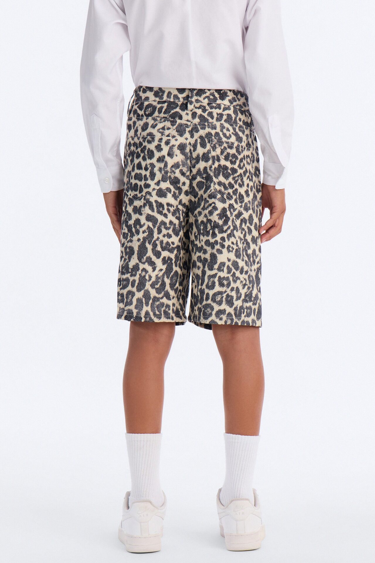 Mini Baggy Sinner Leopard Denim Short - Brown/combo