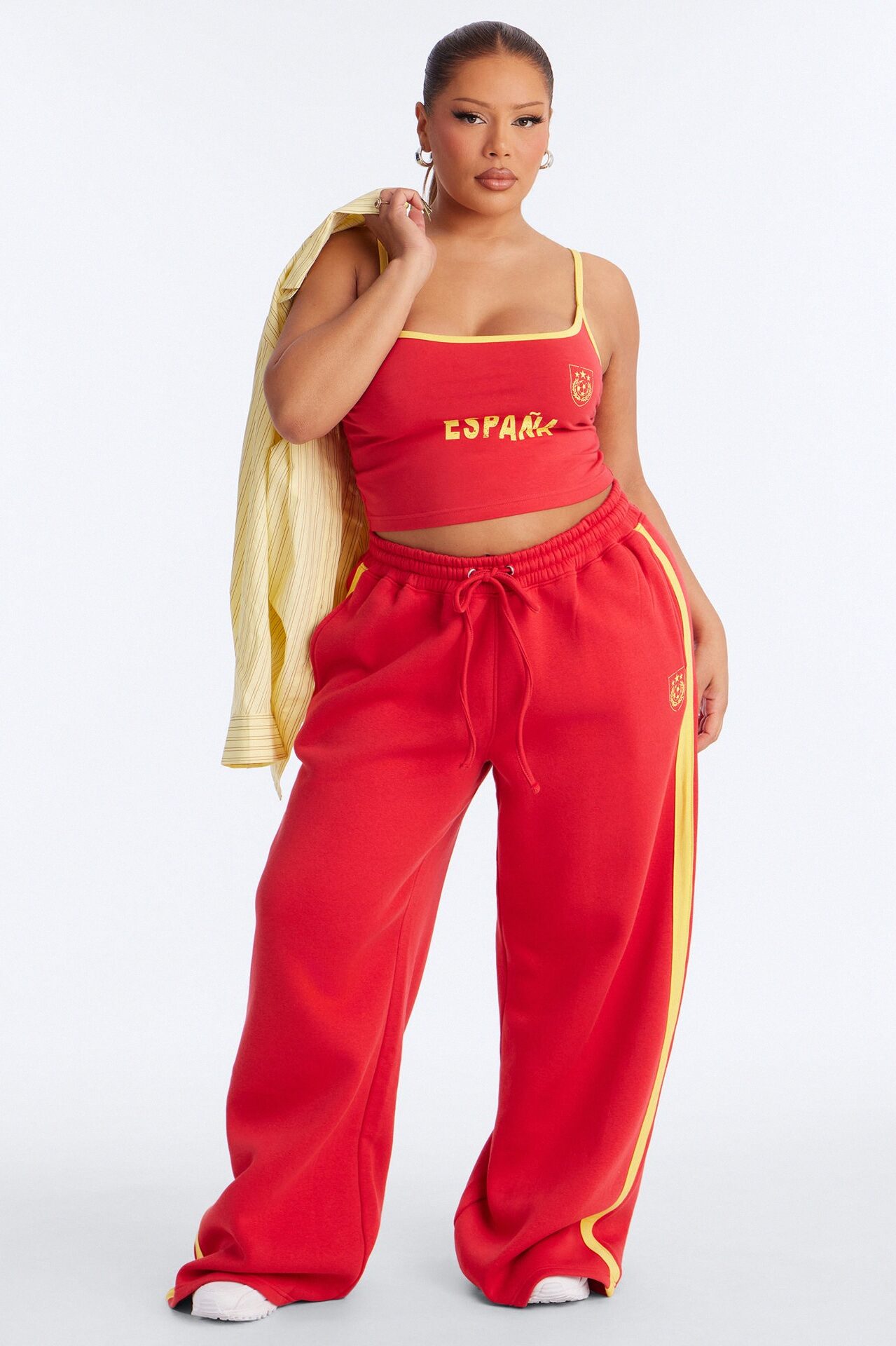 Vamos Espana Fleece Pant Set - Red
