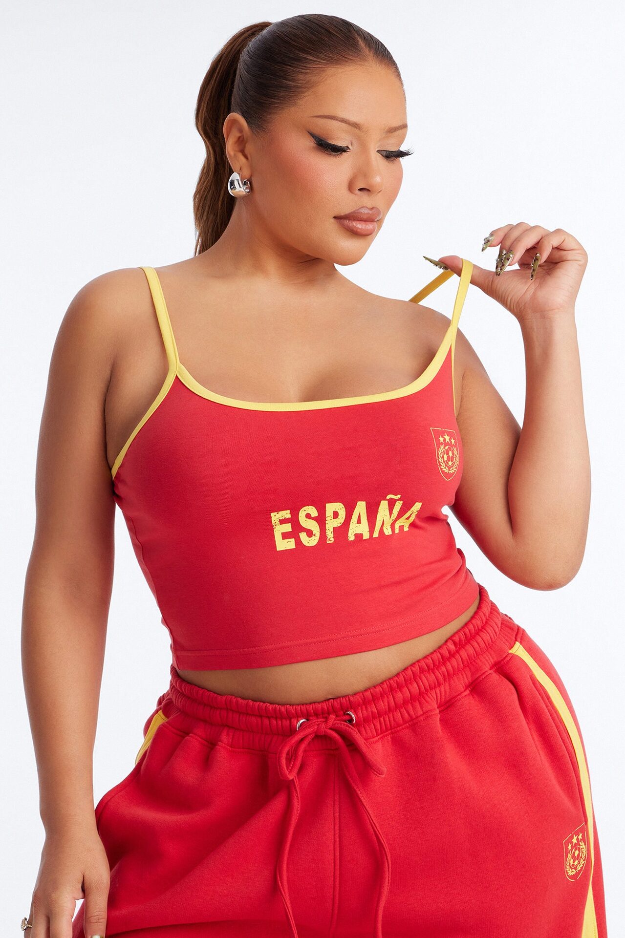 Vamos Espana Fleece Pant Set - Red