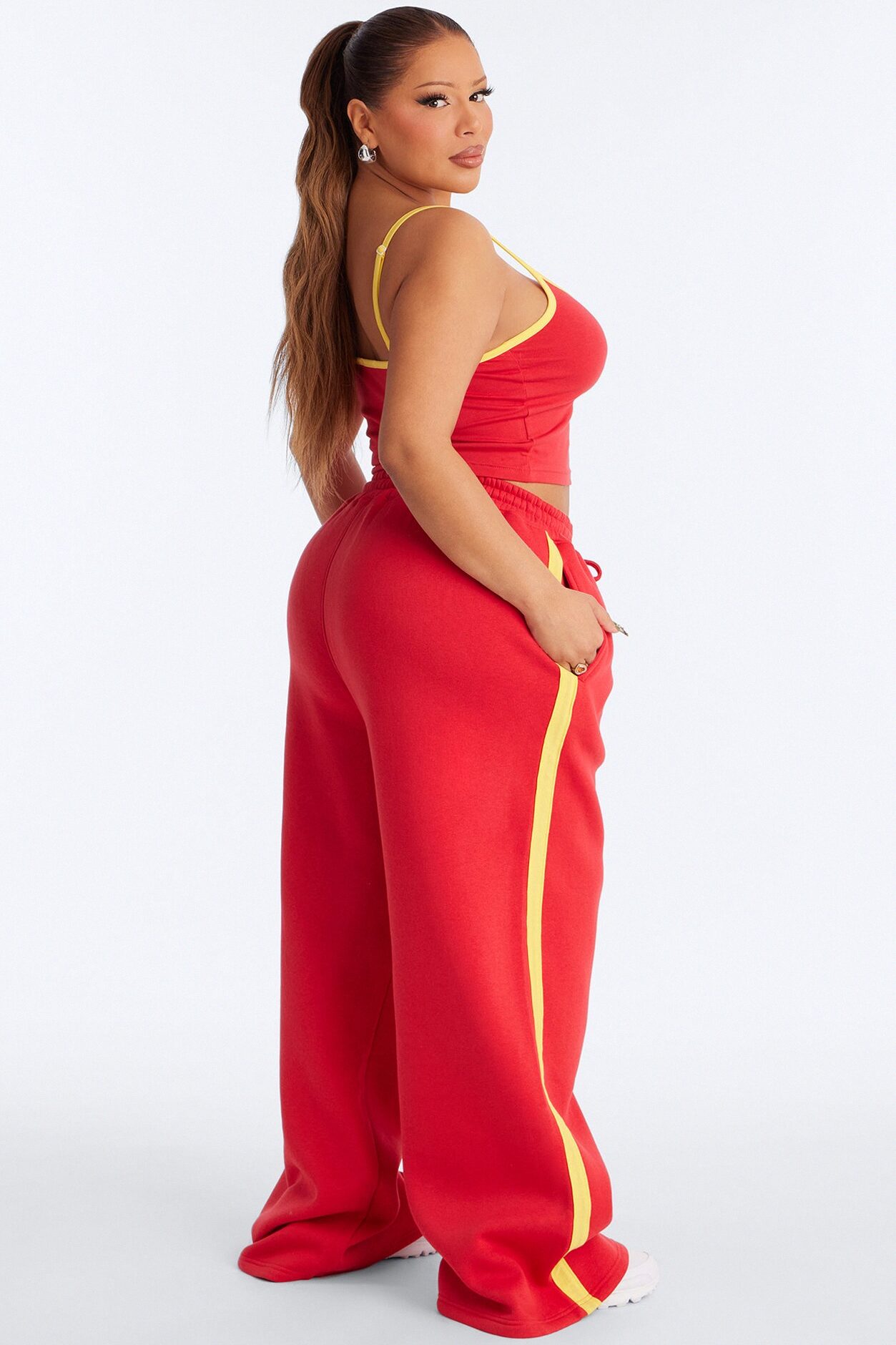 Vamos Espana Fleece Pant Set - Red