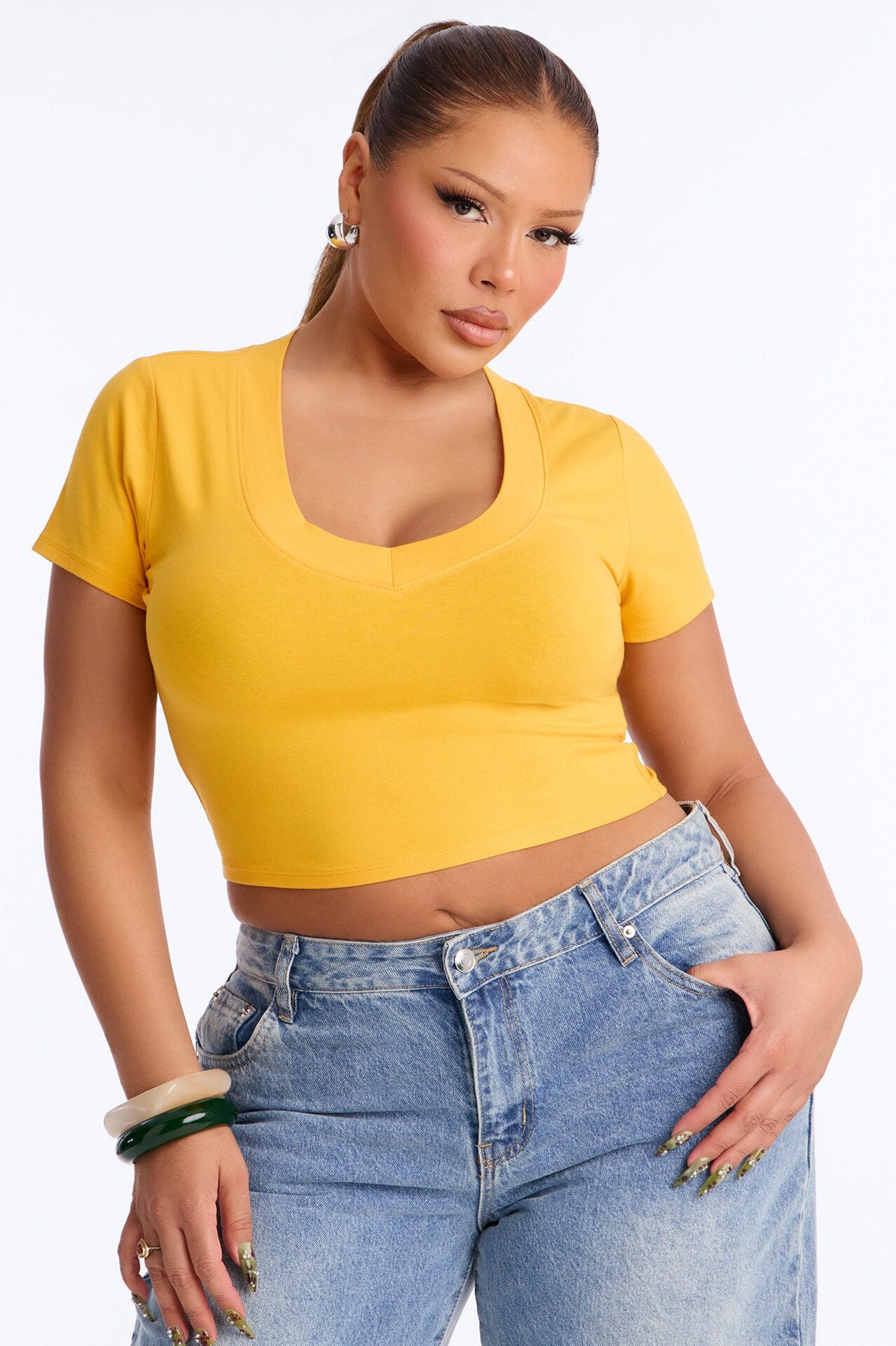 Delaney Short Sleeve Top - Orange