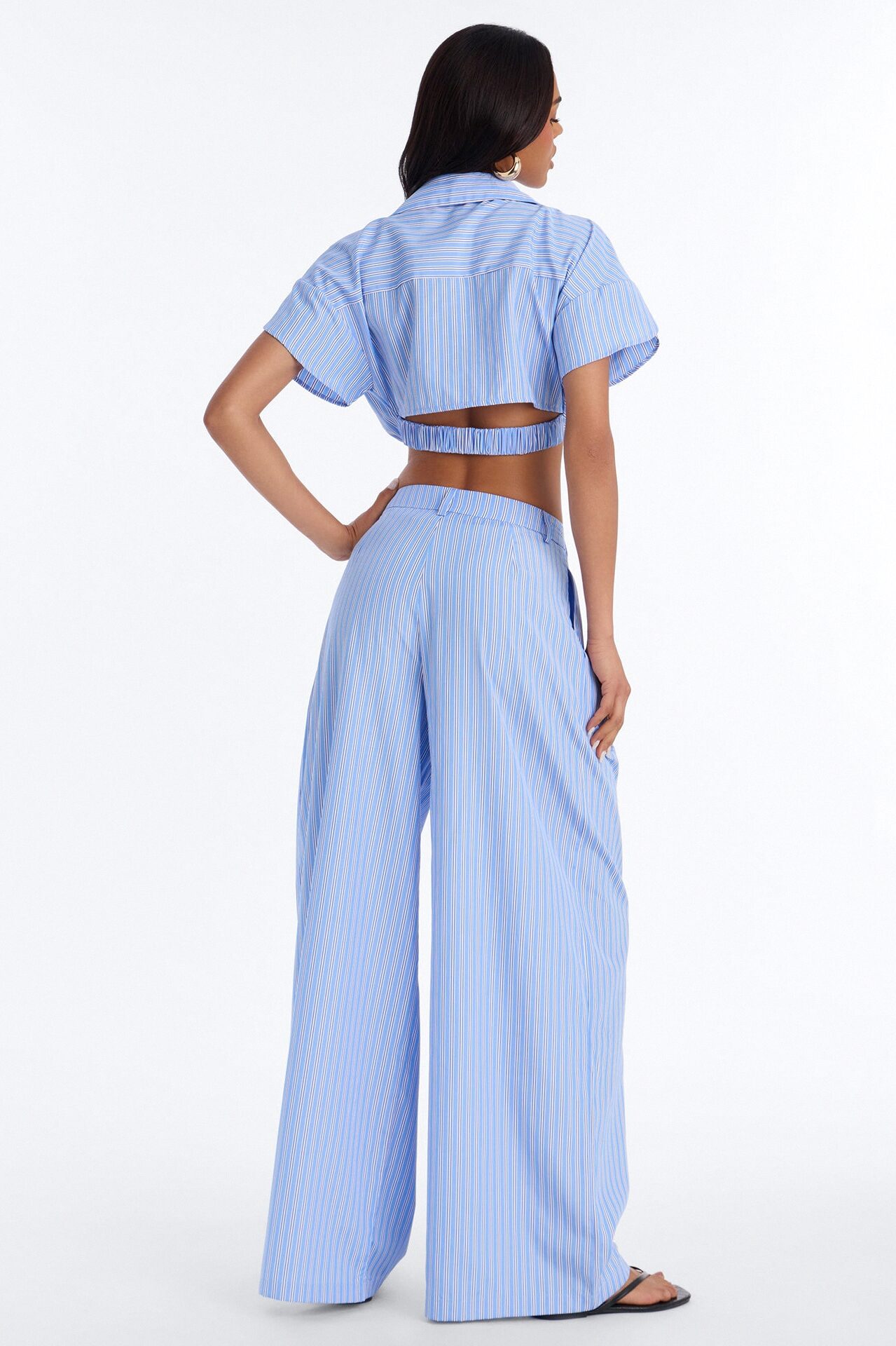 Mila Pinstripe Pant Set - Blue/combo