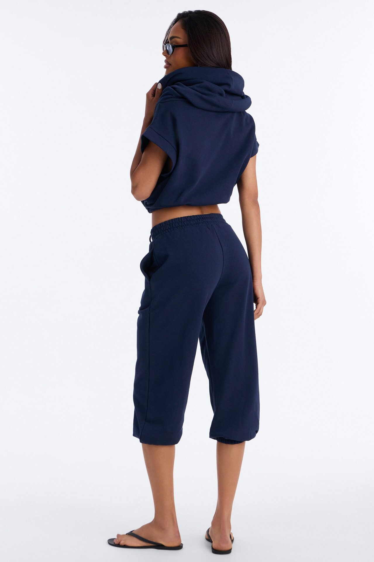 Alexa Capri Jogger Set - Navy