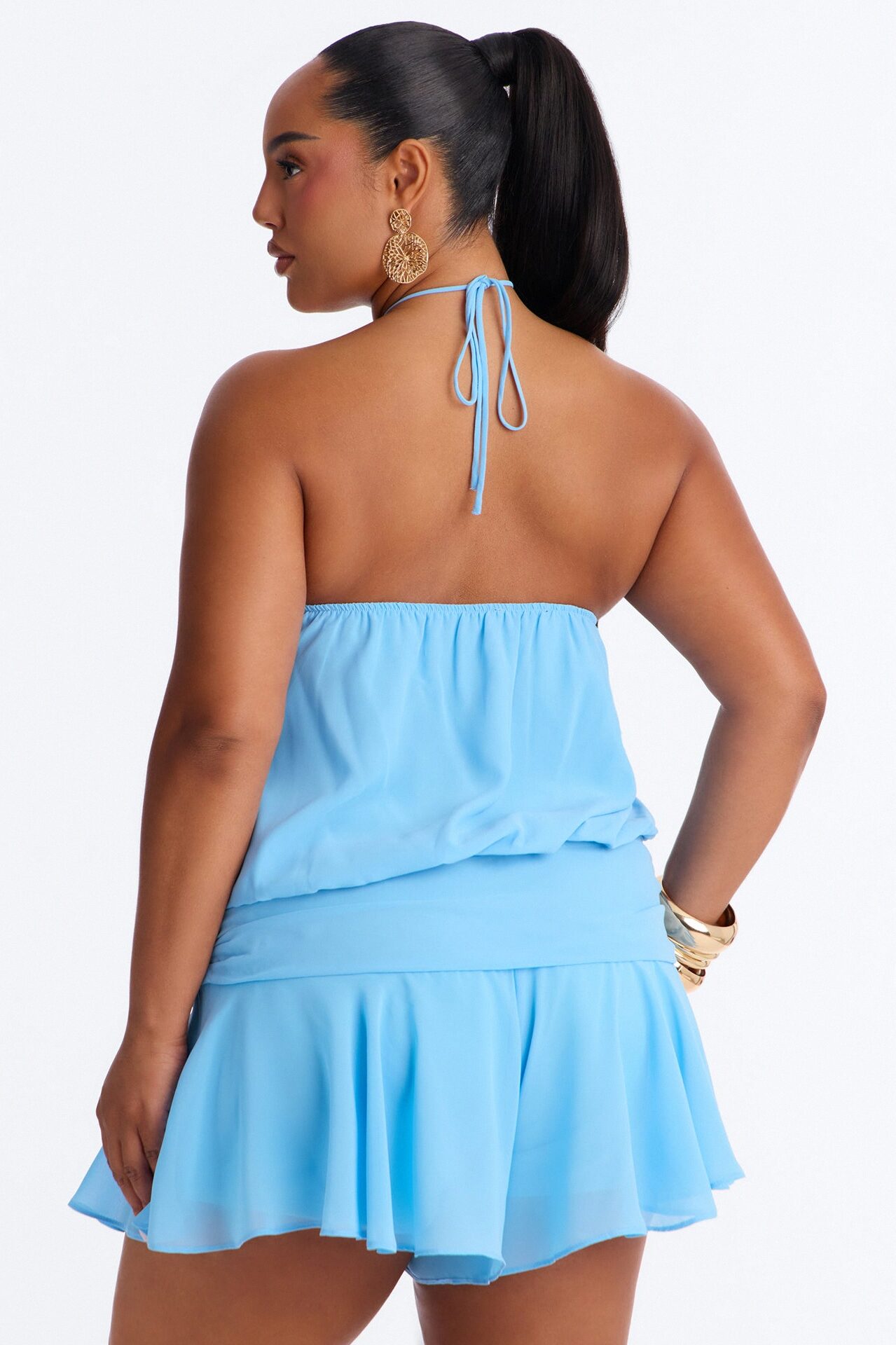 Dream Girl Chiffon Romper - Blue