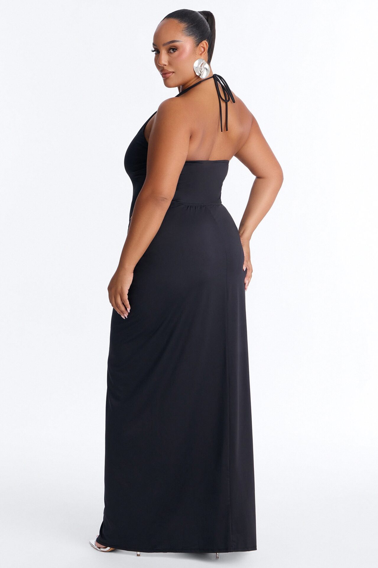 Midnight Goddess Bodysuit Skirt Set - Black