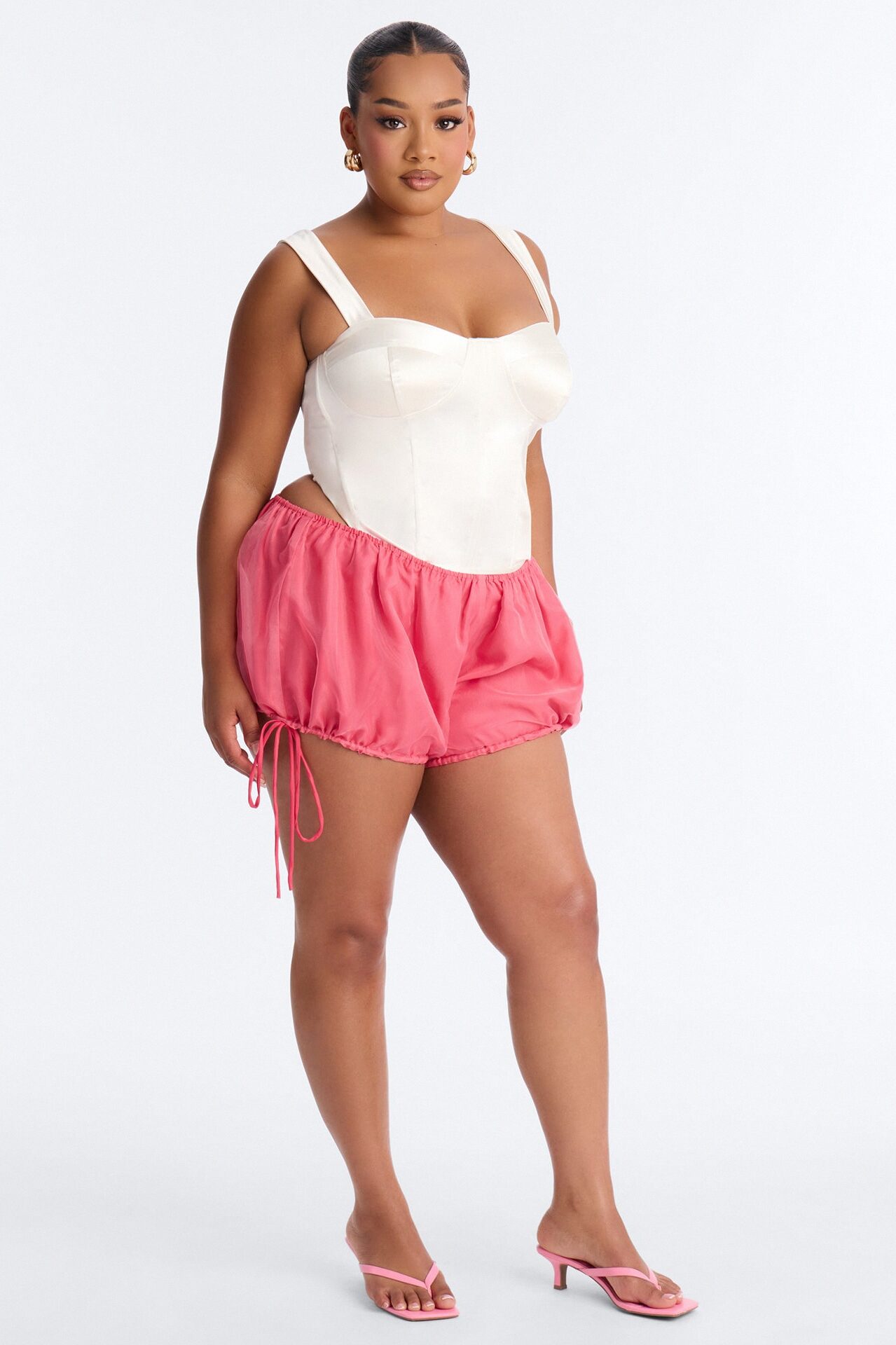 Mia Low Rise Tulle Bubble Hem Micro Short - Hot Pink