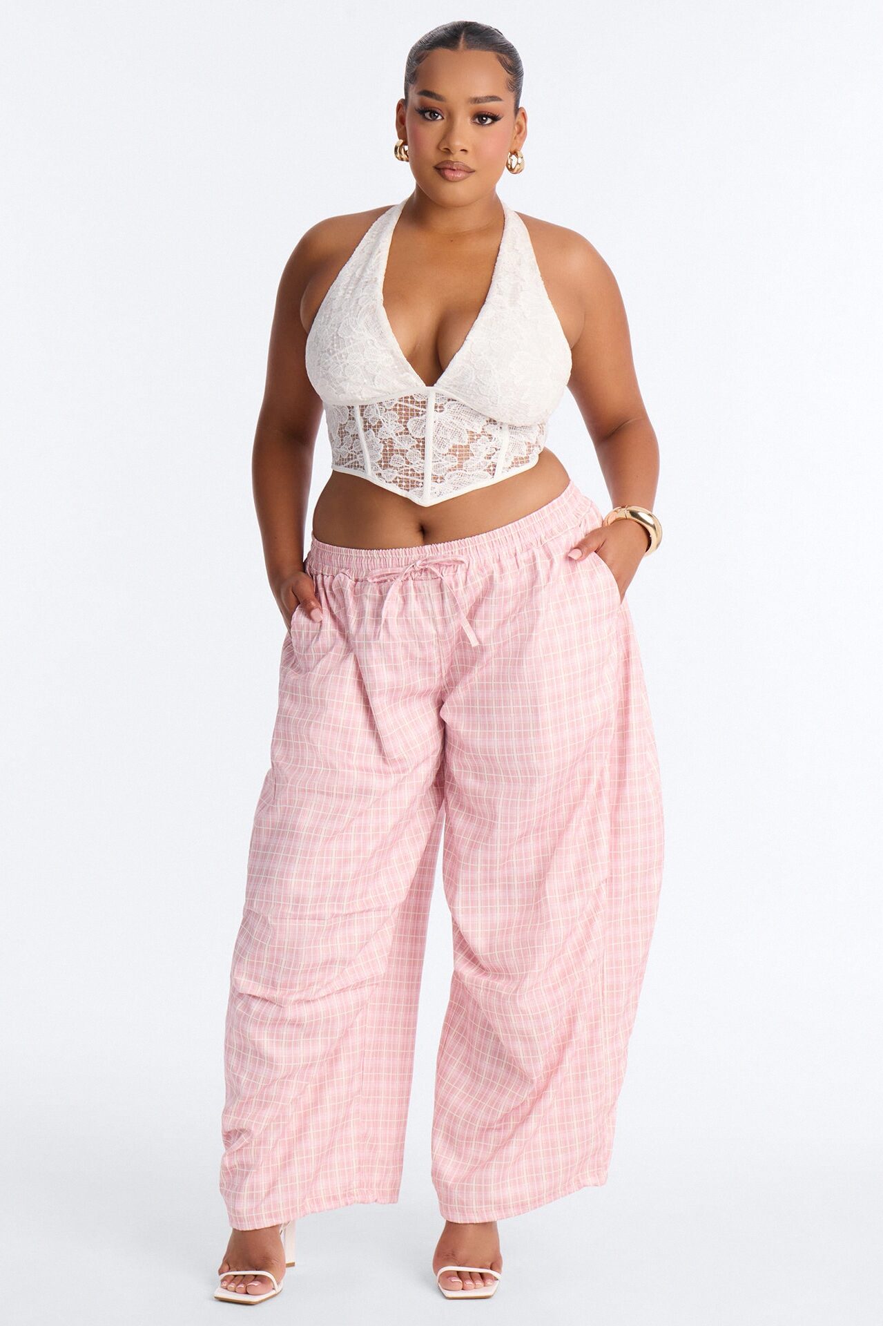 Delancy Stacked Windbreaker Jogger - Pink/combo