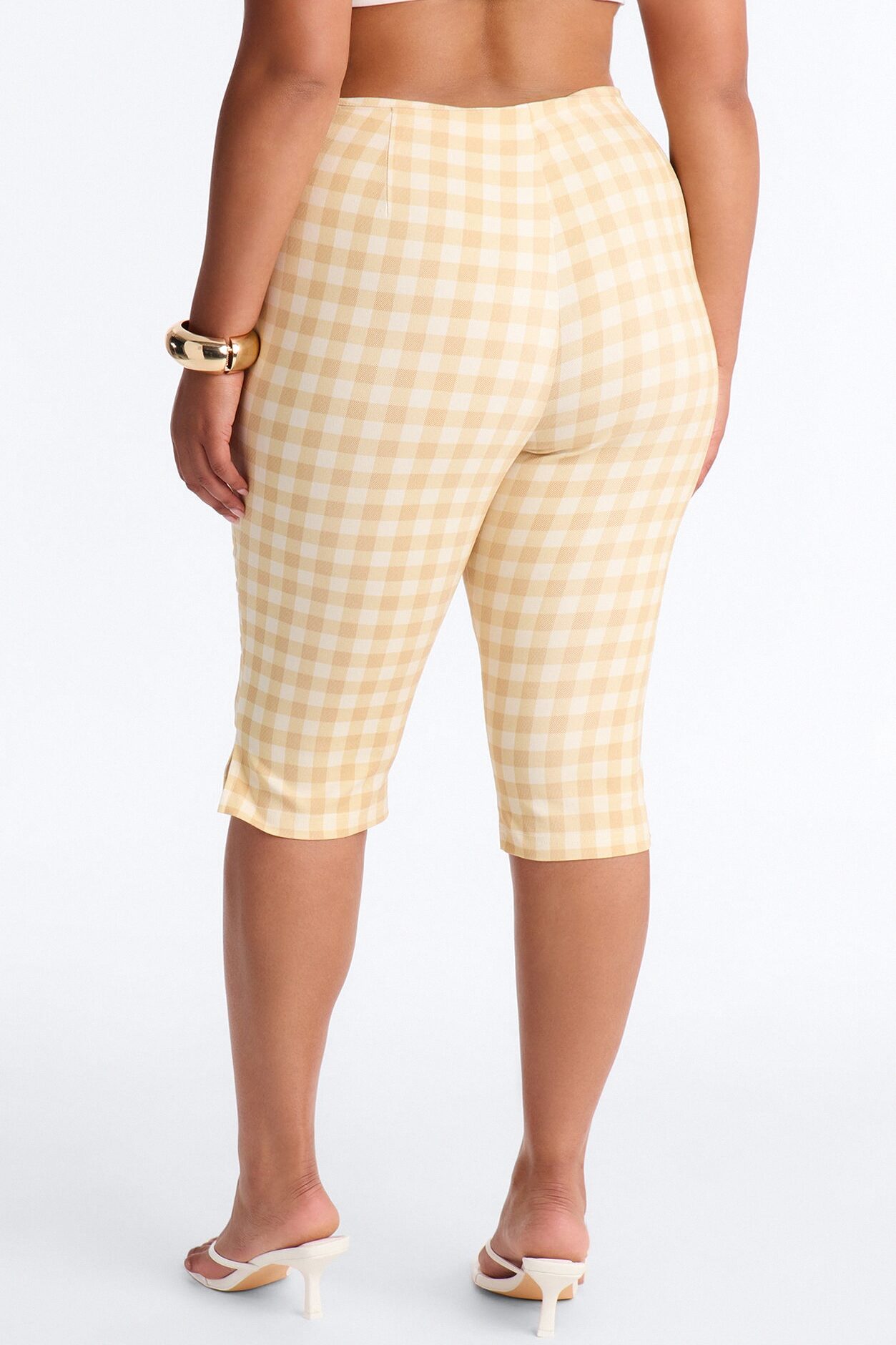 Juliette Gingham Capri Pant - Yellow/combo