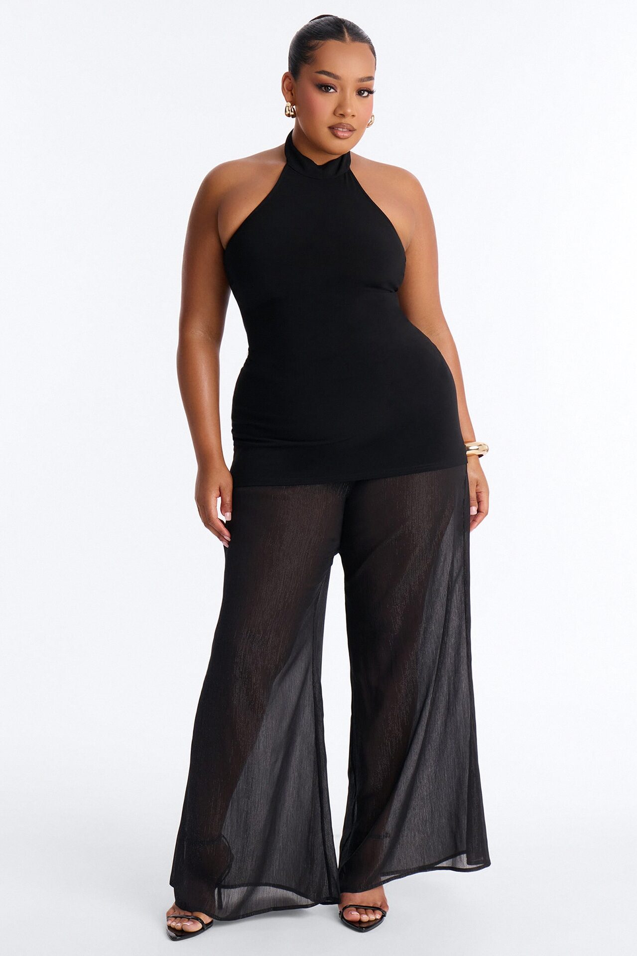 Jadey Tie Back Wide Leg - Black