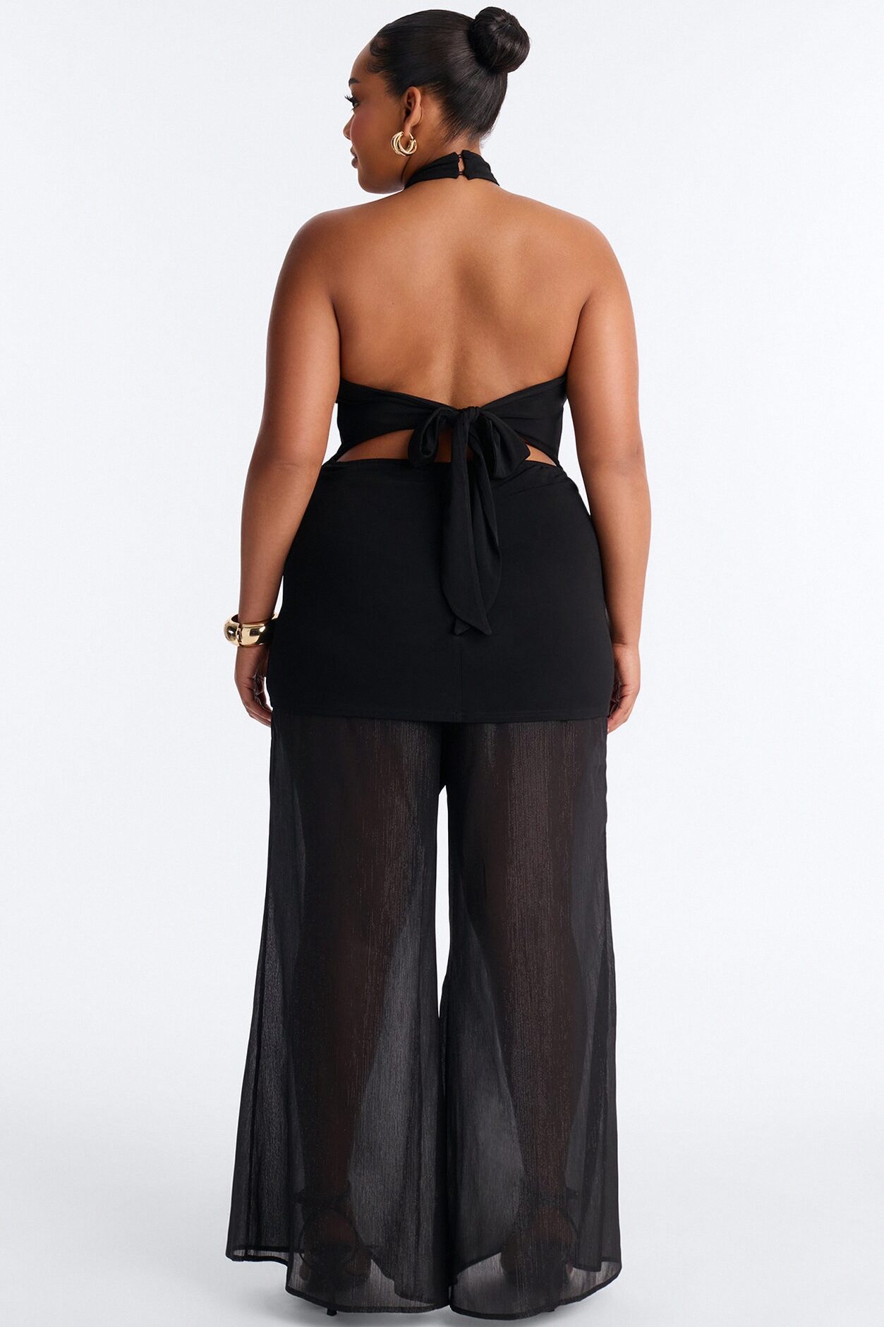 Jadey Tie Back Wide Leg - Black