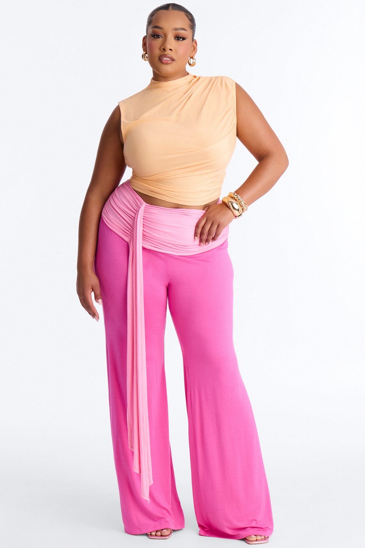 Celeste Colorblocked Pant Set - Pink/combo
