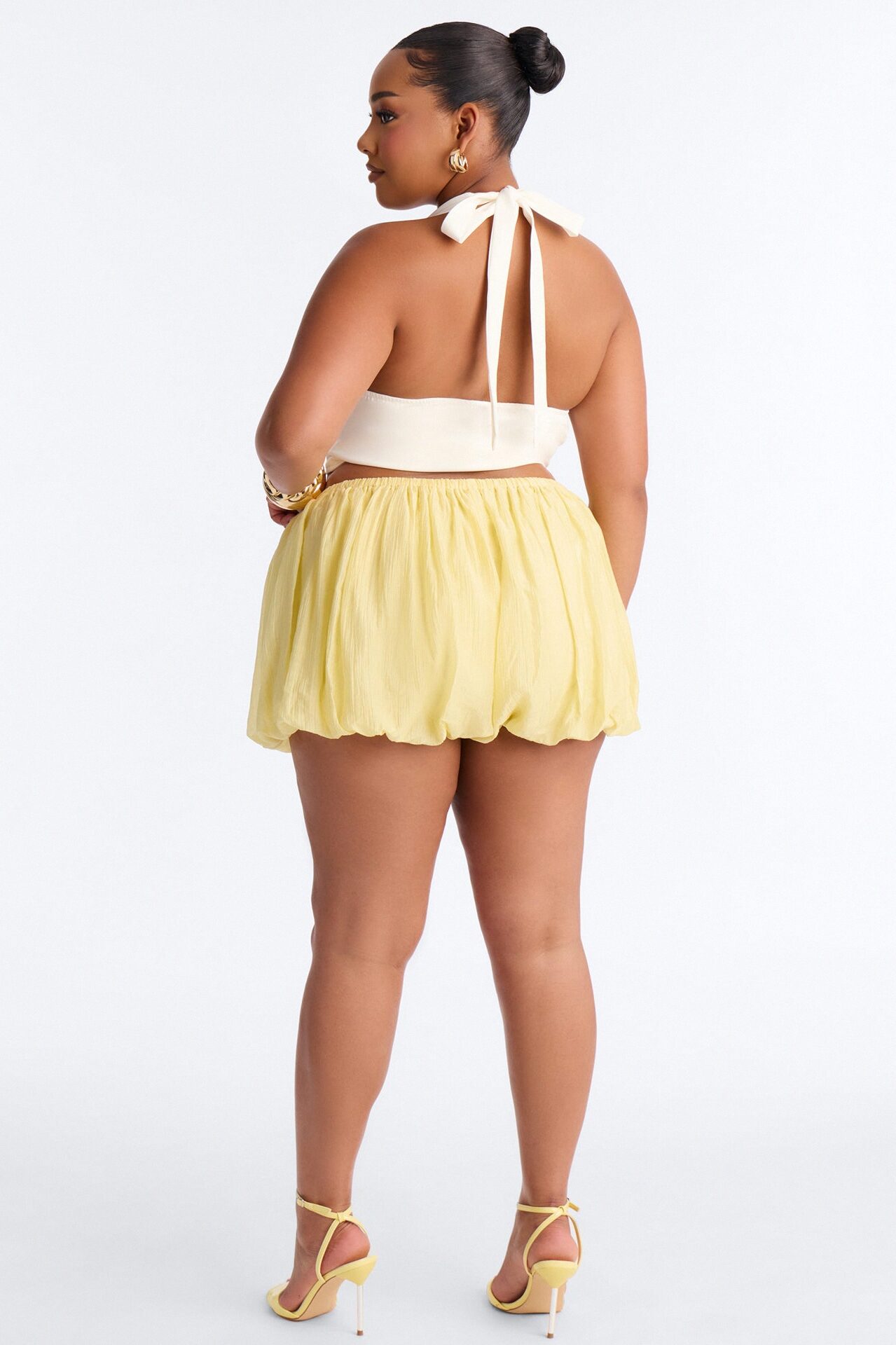 Rayna Button Front Halter Top - Cream