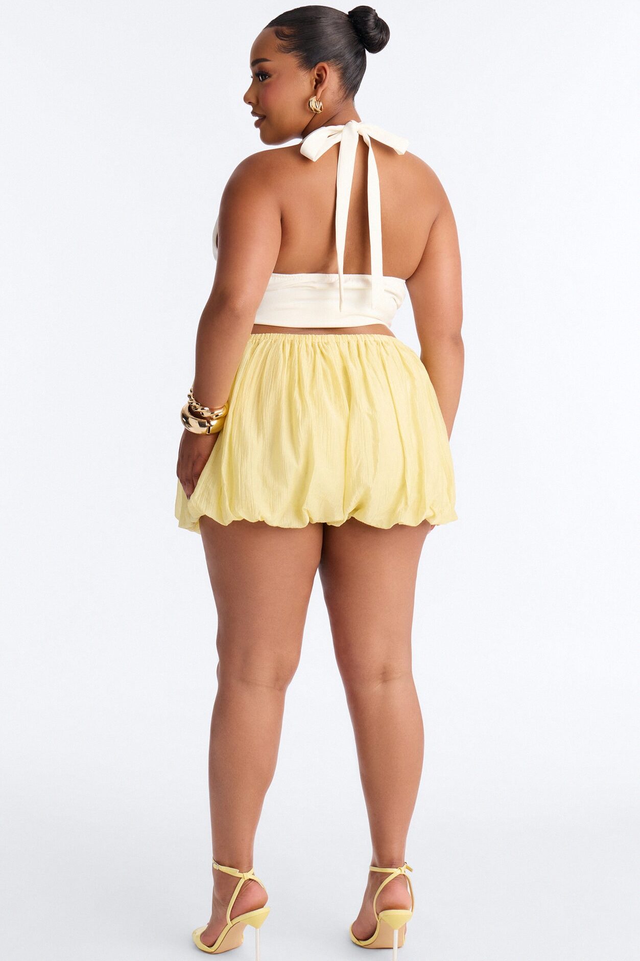 Summer Delight Bubble Hem Micro Short - Butter Yellow
