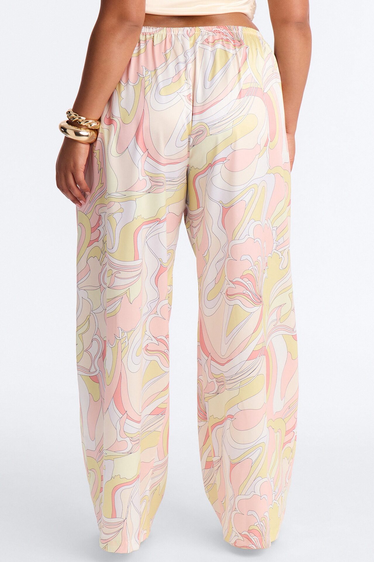 Cordelia Mid Rise Printed Wide Leg Pant - Yellow/combo