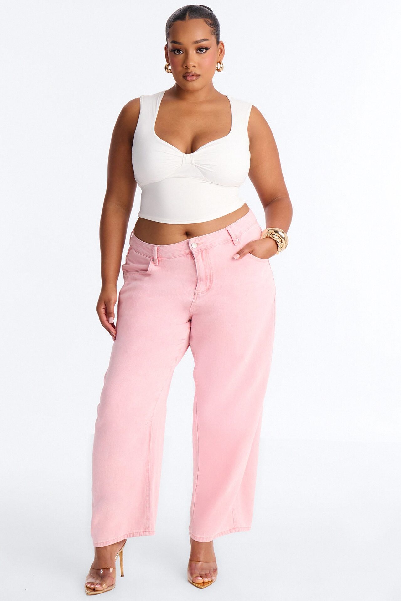 Coven Mineral Wash Barrel Leg Pant - Pink