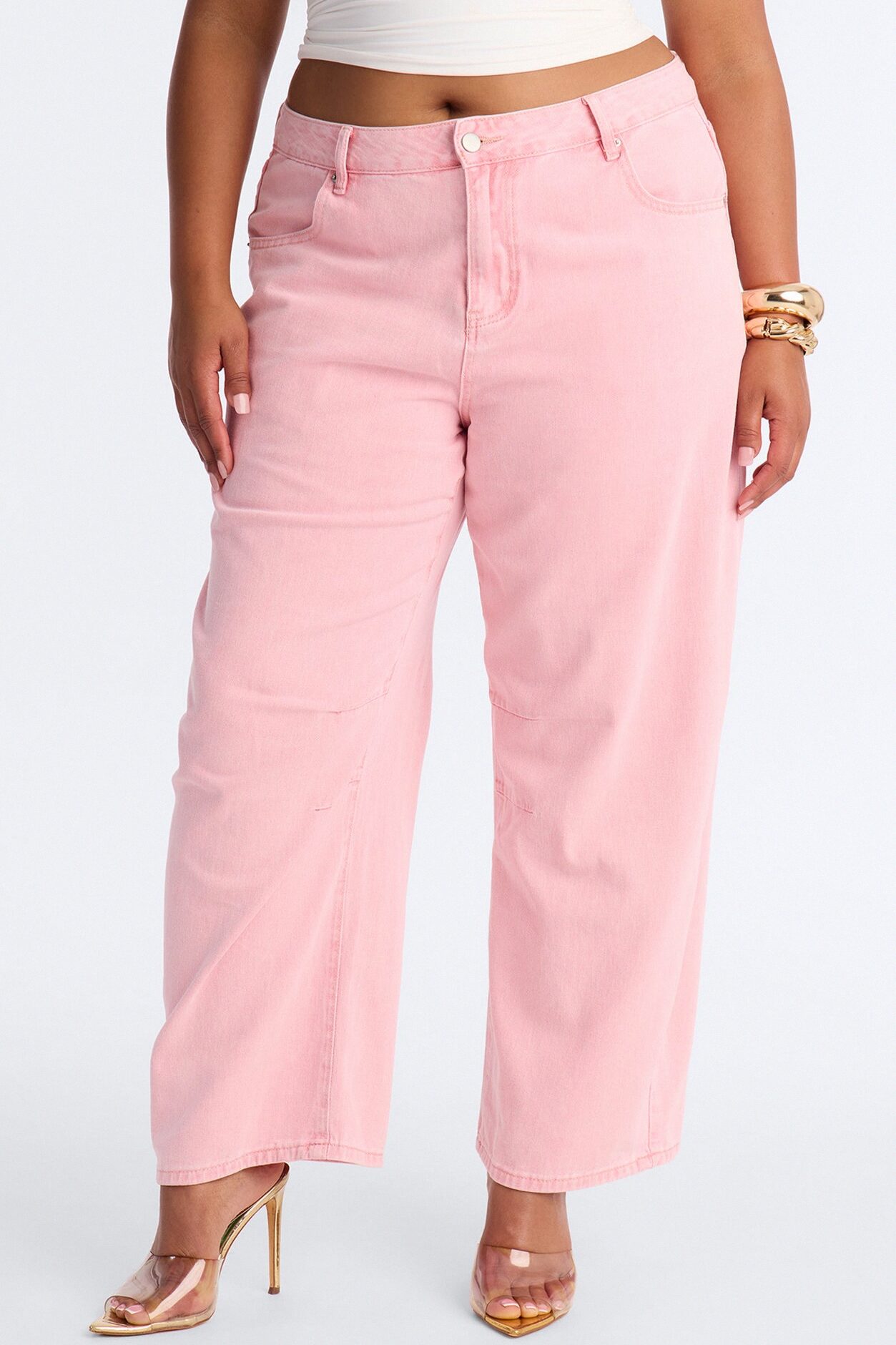 Coven Mineral Wash Barrel Leg Pant - Pink
