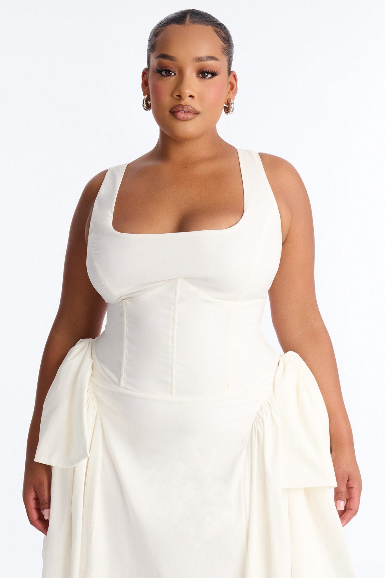 Get Ur Bow On Midi Dress - White