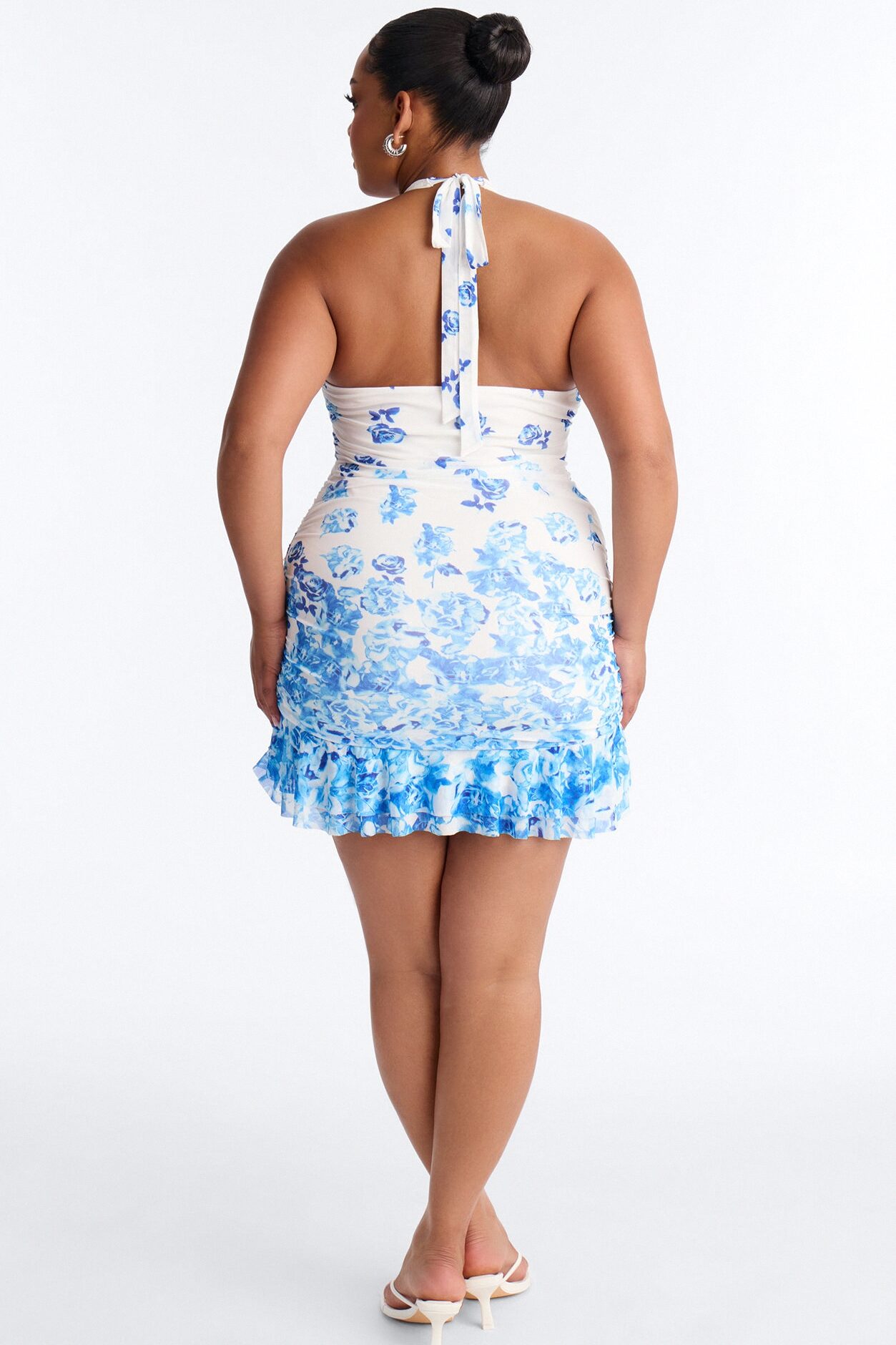 Carmine Floral Micro Mini Dress - Blue/combo