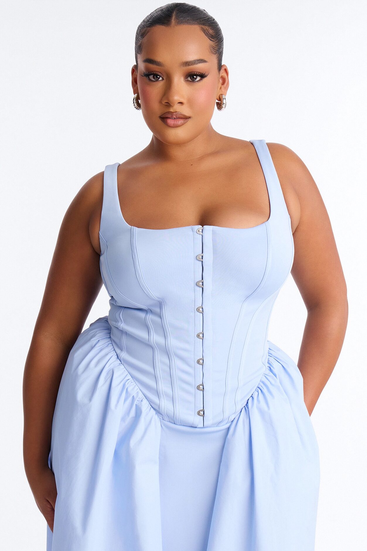 Renna Corset Midi Dress - LightBlue