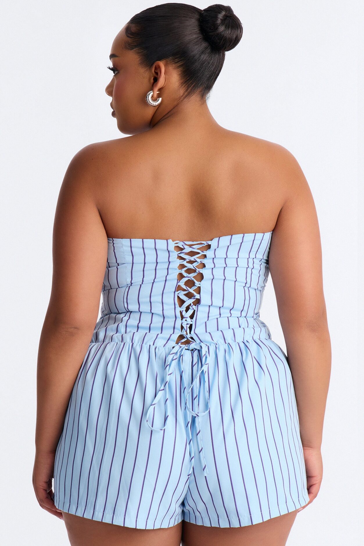 Jessa Poplin Flowy Romper - Blue