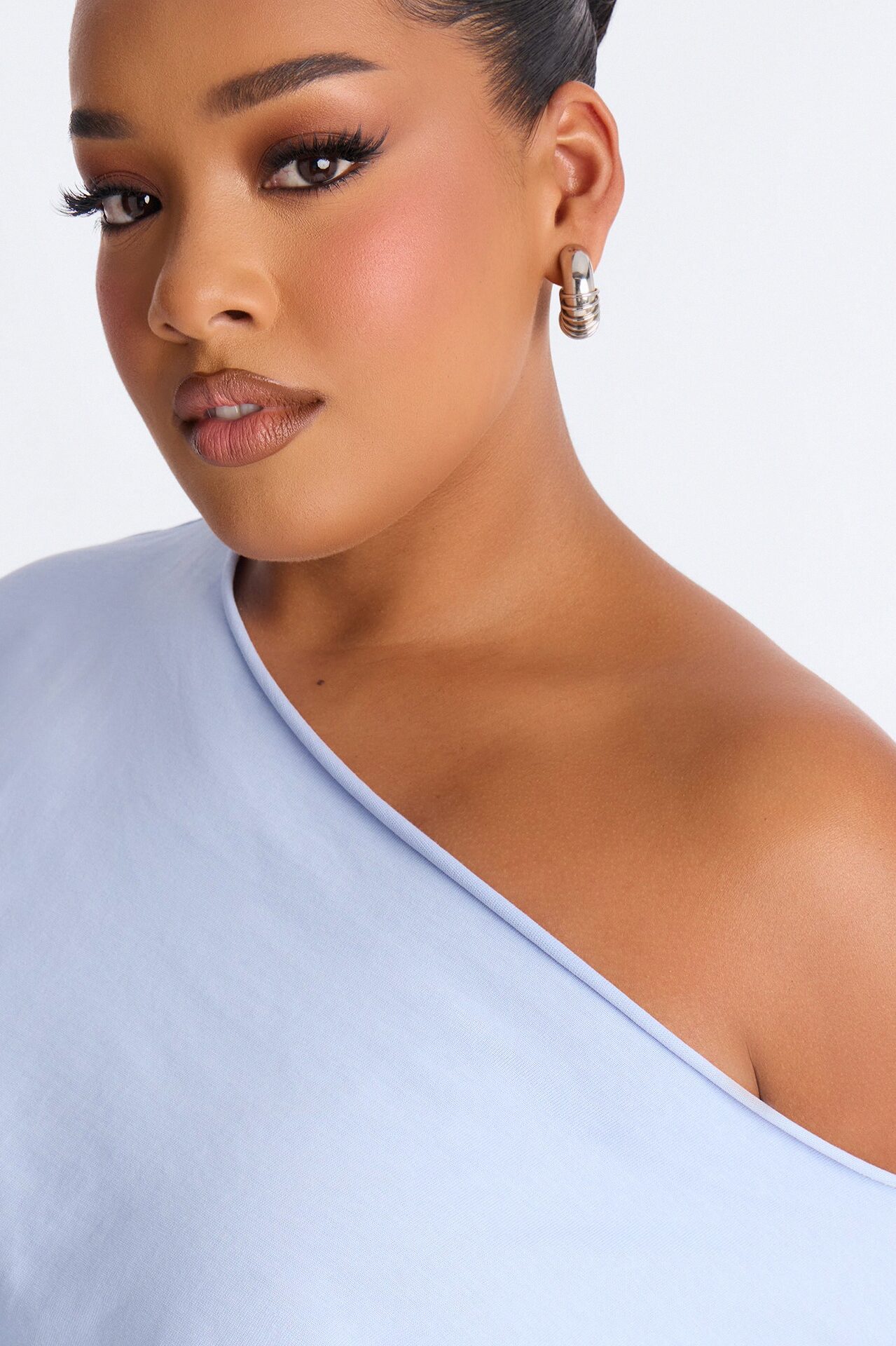 Sunday Dream Cotton Off Shoulder Romper - Dusty Blue