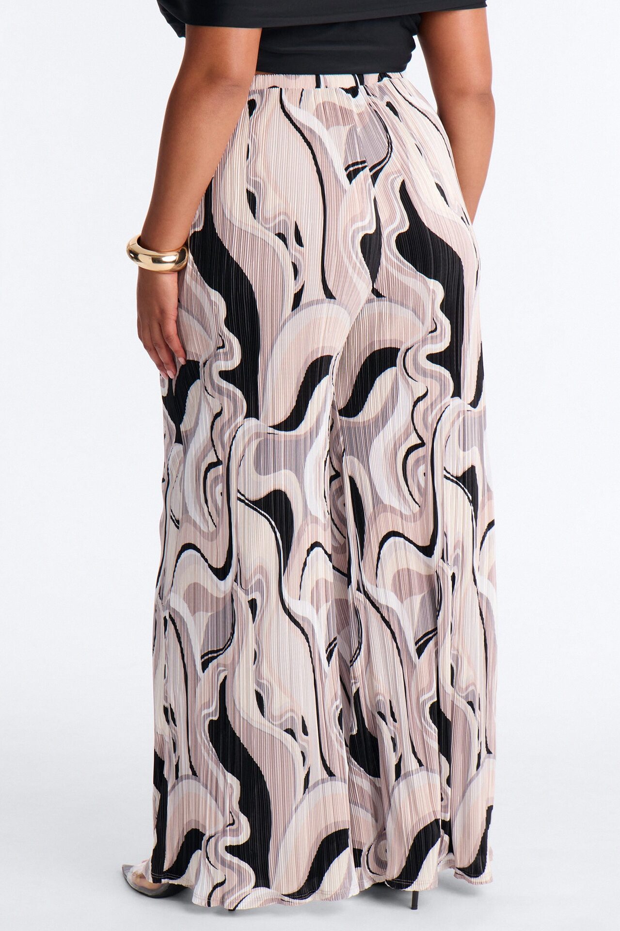 Pure Bliss Printed Plisse Pant - Grey/combo