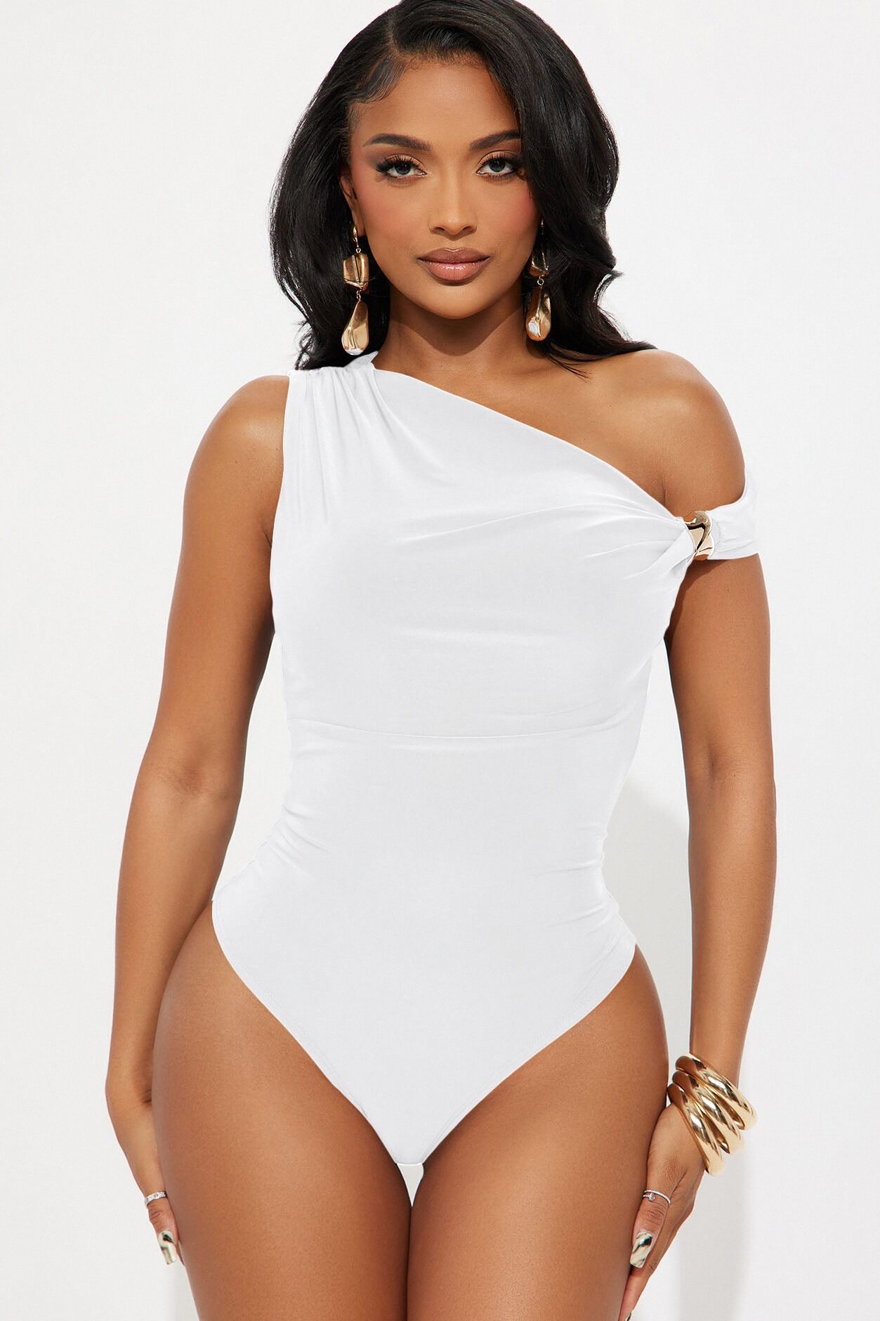 Moments Notice Off Shoulder Bodysuit - White