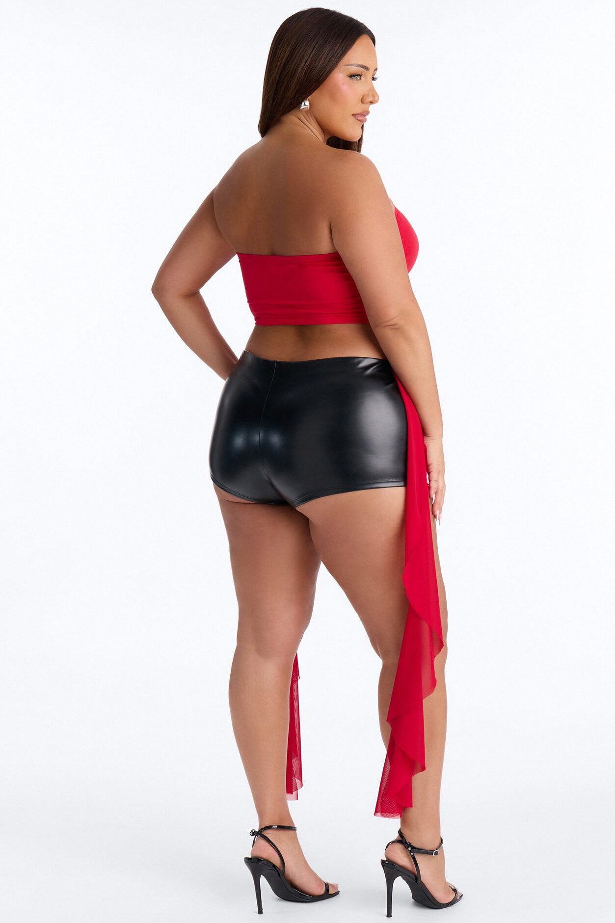 Chicago 23 Strapless Ruffle Tube Top - Red