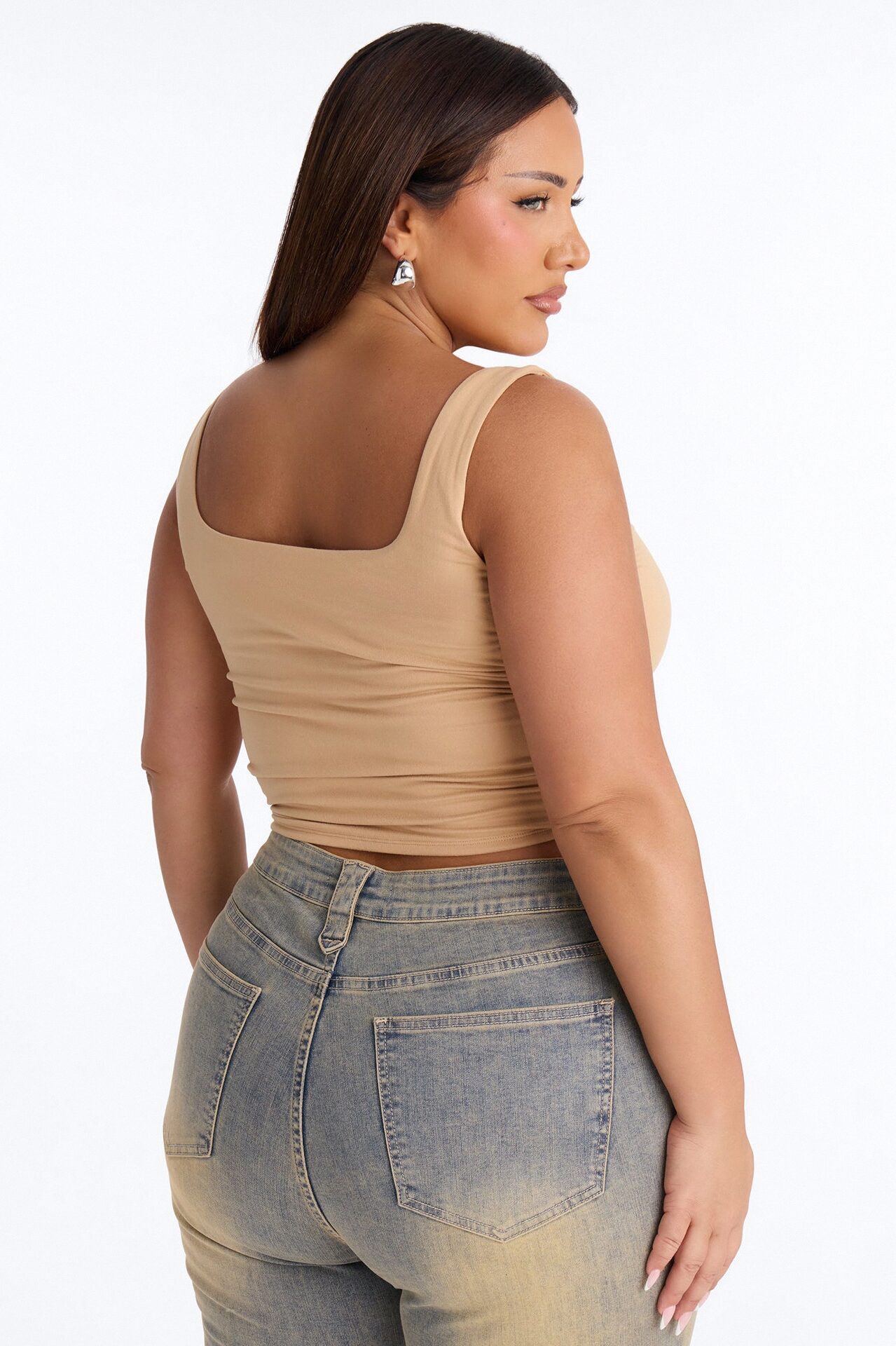 Quinn Double Lined Tank Top - Tan