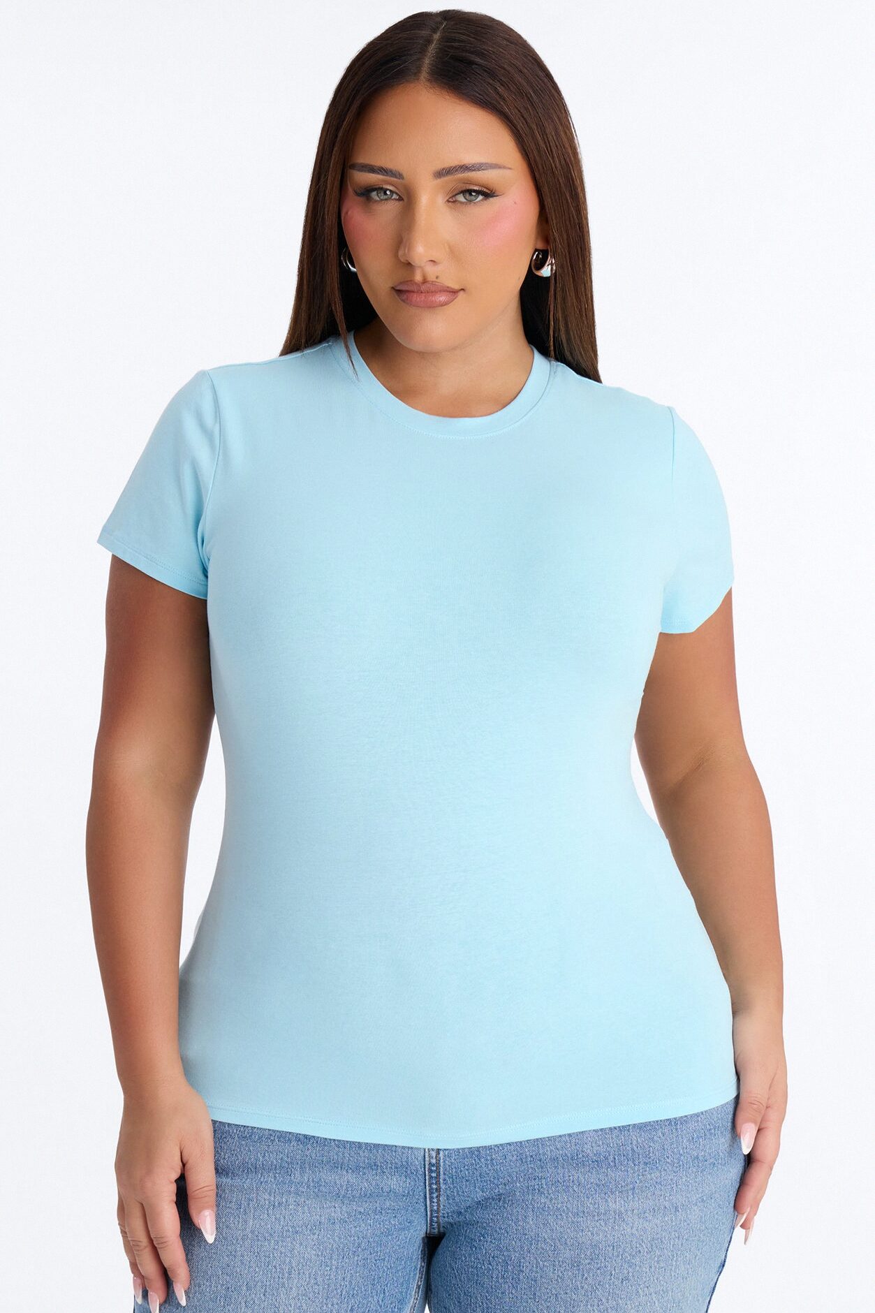 Camilla Classic Fit Crew Neck Tee - Light Blue
