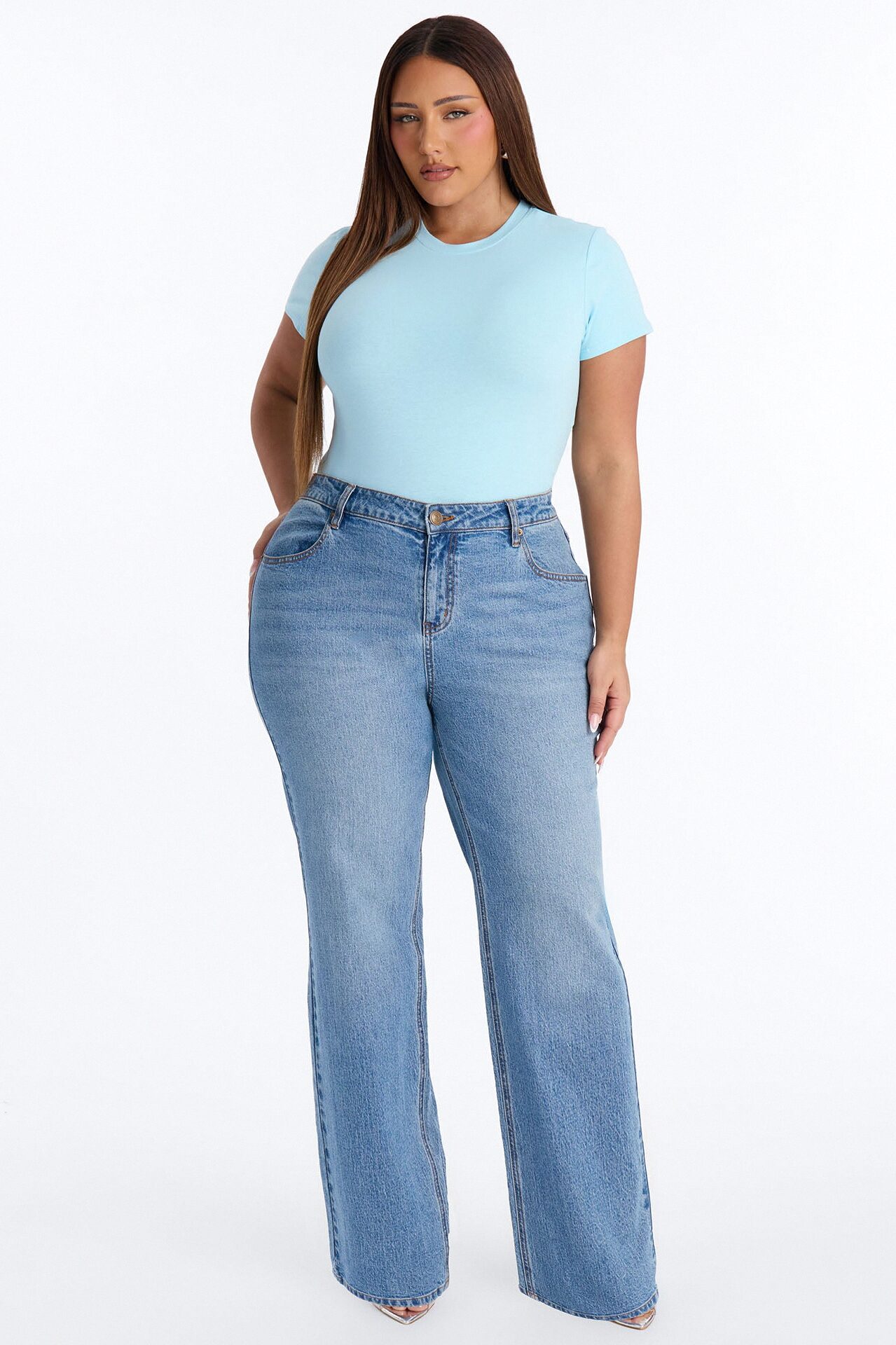 Camilla Classic Fit Crew Neck Tee - Light Blue