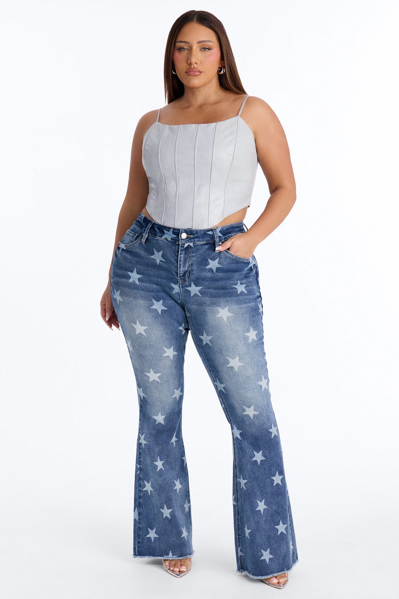 Seeing Stars Stretch Flare Jeans - Dark Wash