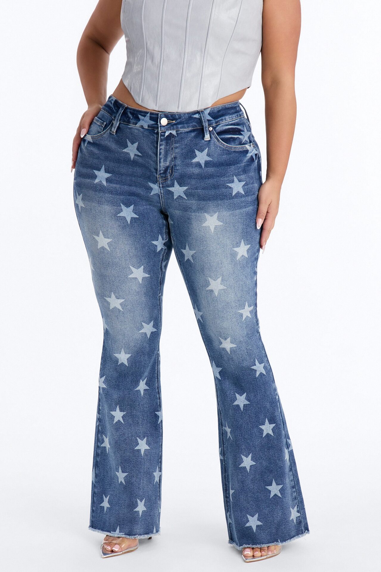 Seeing Stars Stretch Flare Jeans - Dark Wash