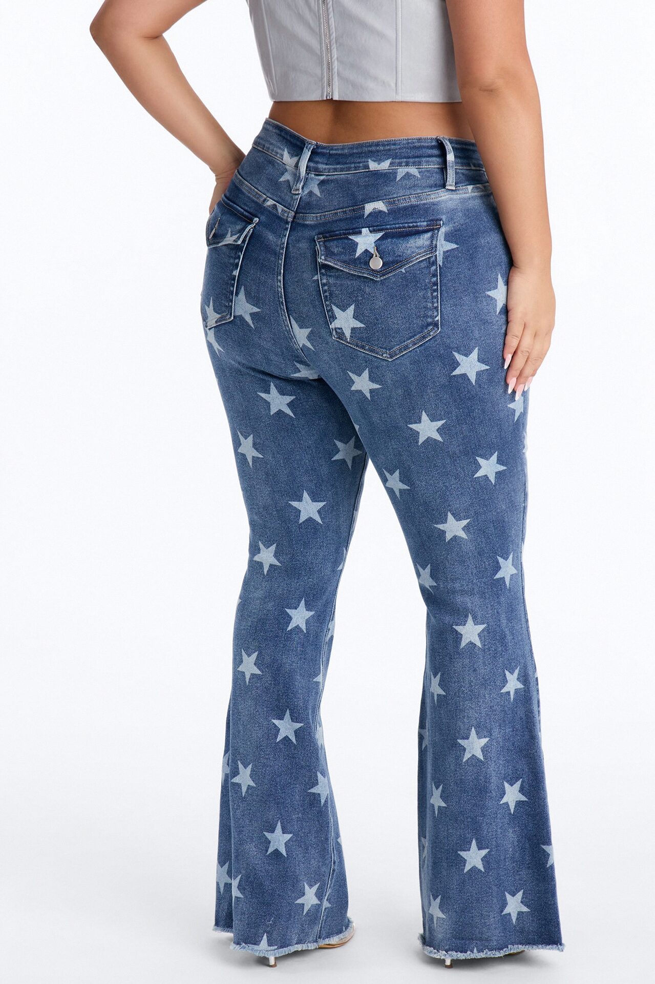Seeing Stars Stretch Flare Jeans - Dark Wash