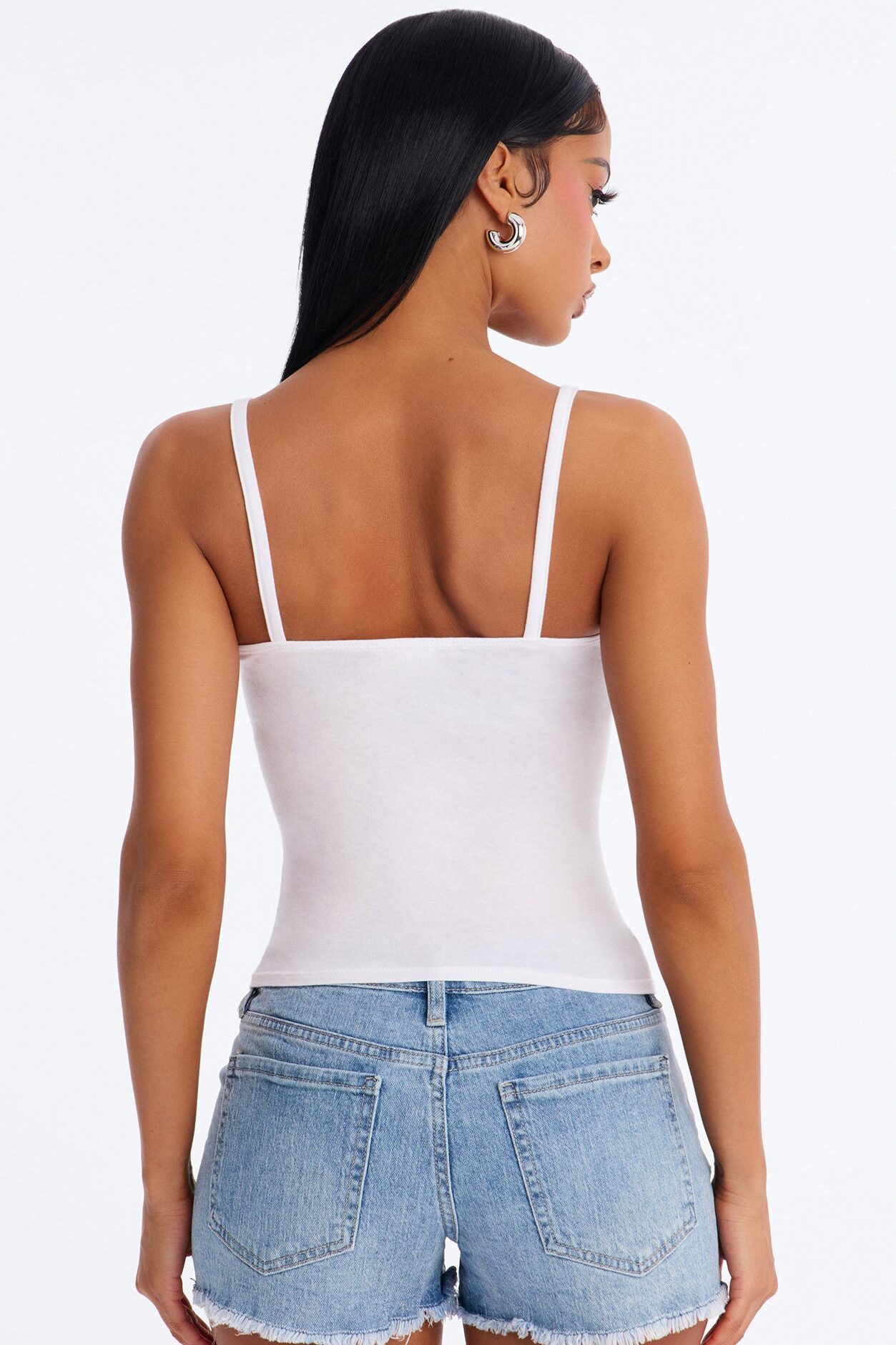 Sweetheart Twisted Bust Cami Top - White