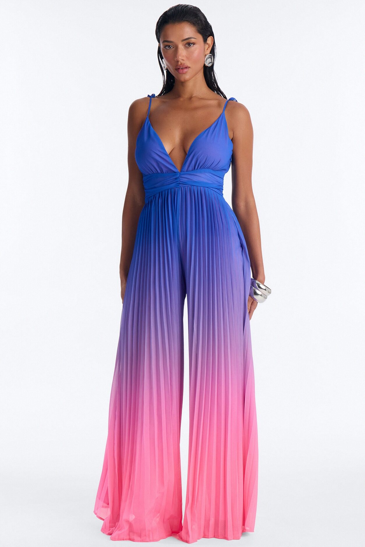 Valeria Chiffon Ombre Jumpsuit - Blue