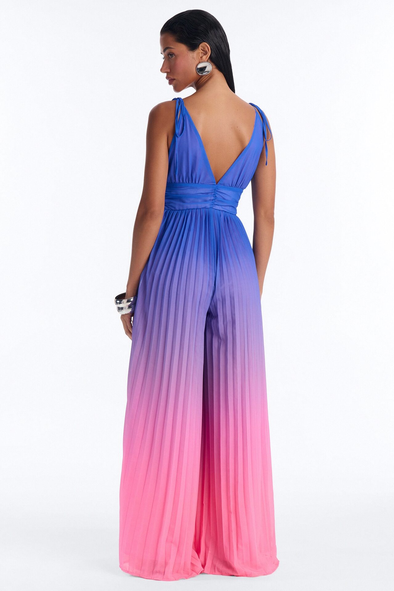 Valeria Chiffon Ombre Jumpsuit - Blue